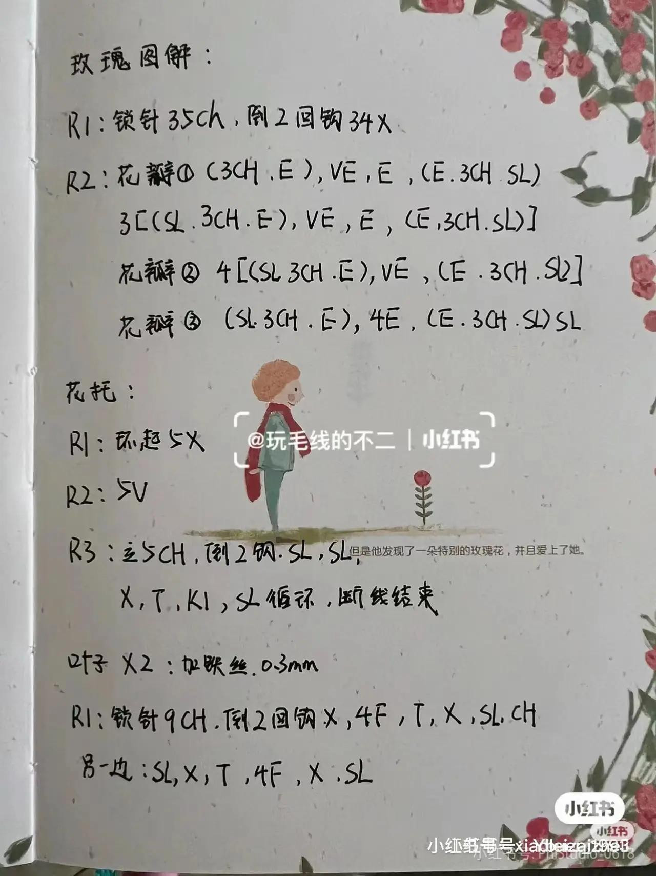 Crochet Little Prince Standing on a Planet with a Rose