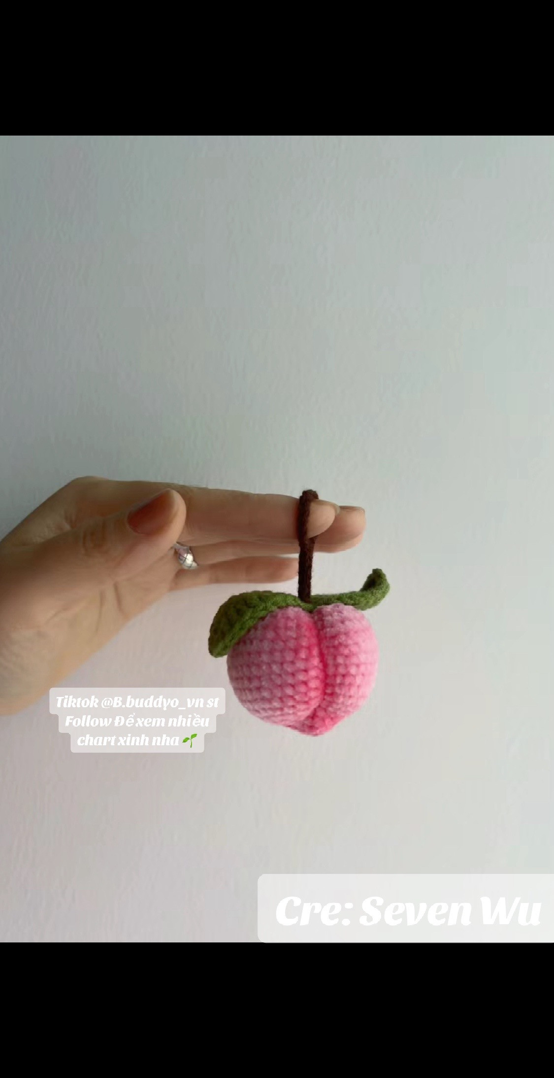 Crochet Pattern: Cute Peach Keychain Tutorial