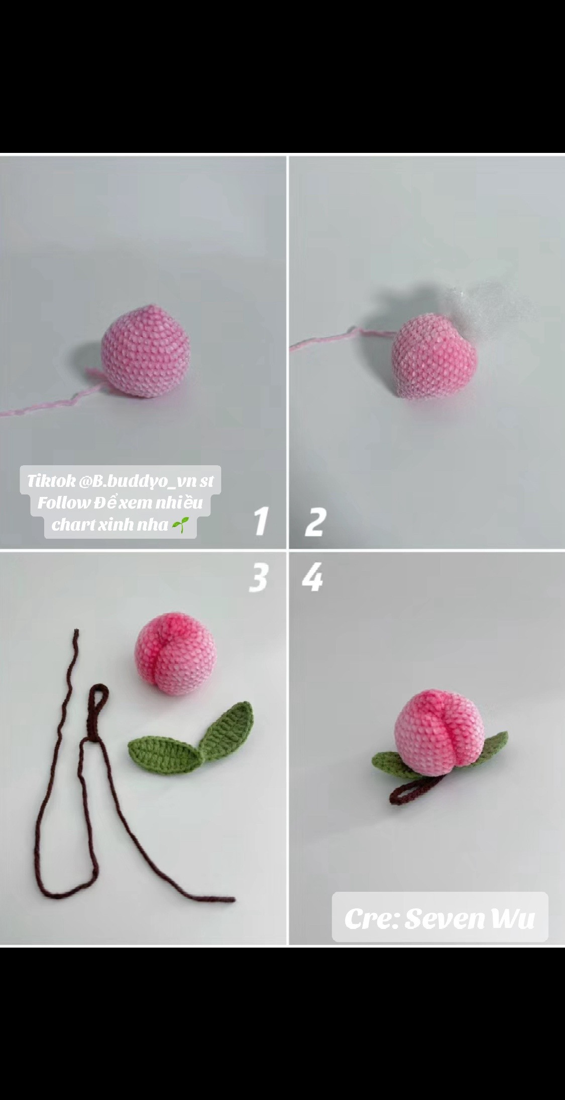 Crochet Pattern: Cute Peach Keychain Tutorial