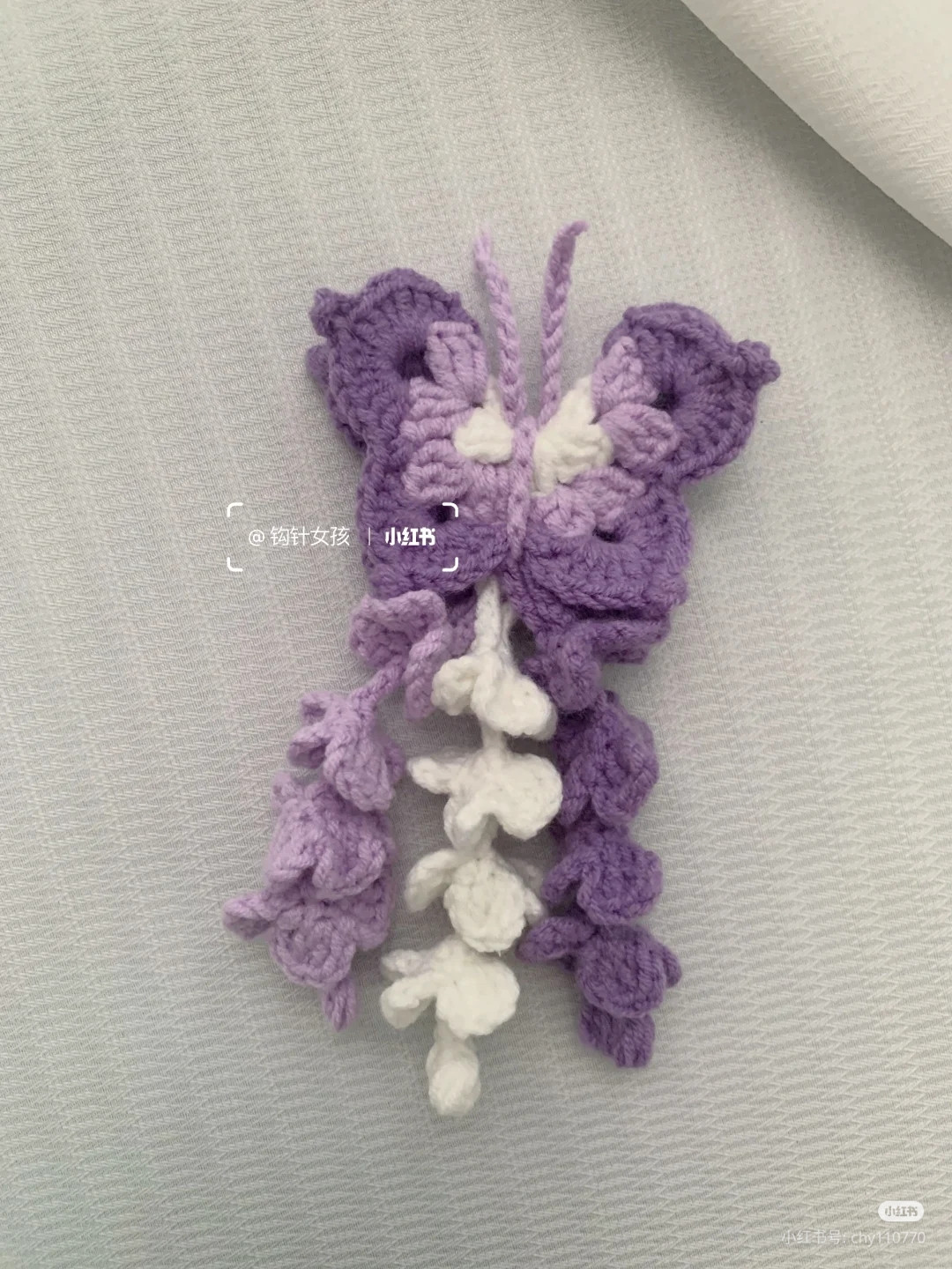 Crochet Pattern for Colorful Butterfly Appliques Using Cotton Yarn
