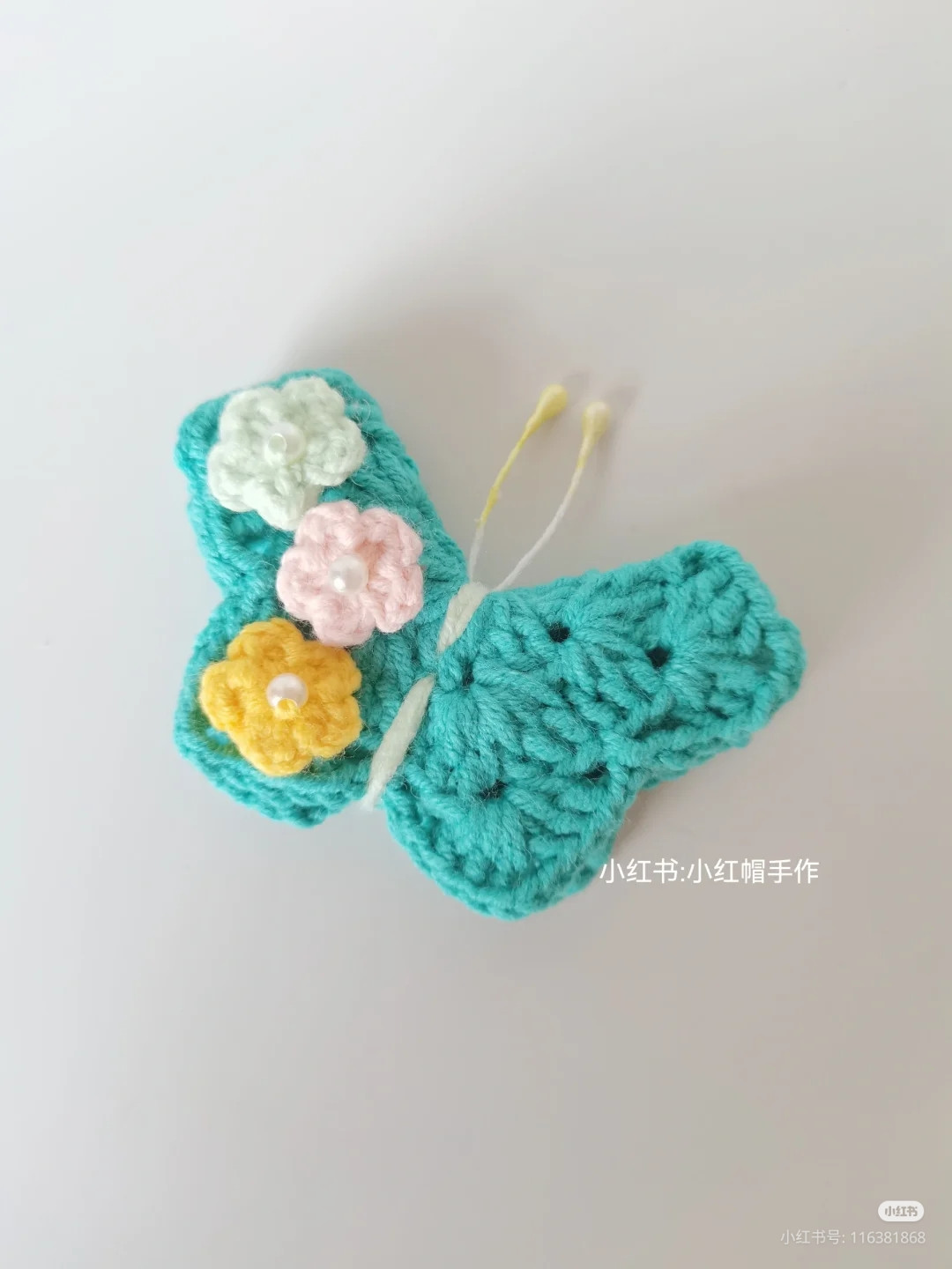 Crochet Pattern for Colorful Butterfly Appliques Using Cotton Yarn