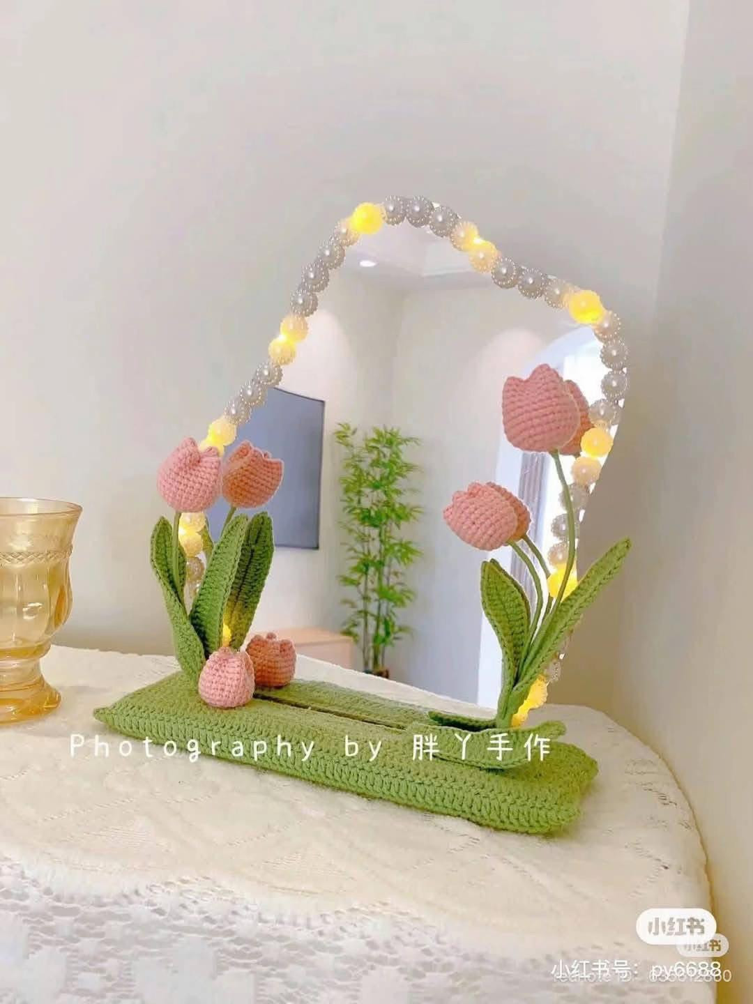 Crochet Pattern for Colorful Tulip Flower Arrangement