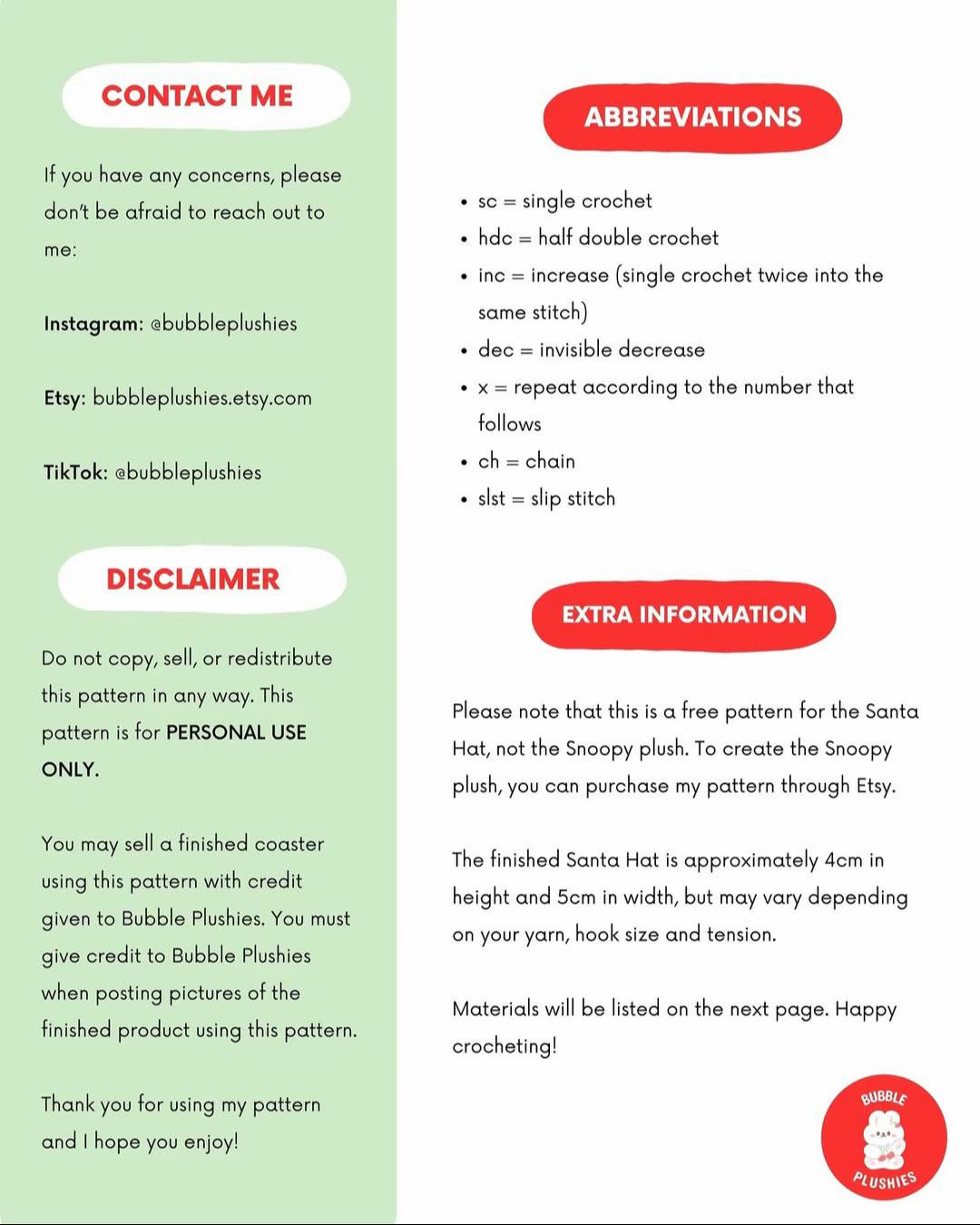 Crochet Pattern for Cute Christmas Dog with Santa Hat