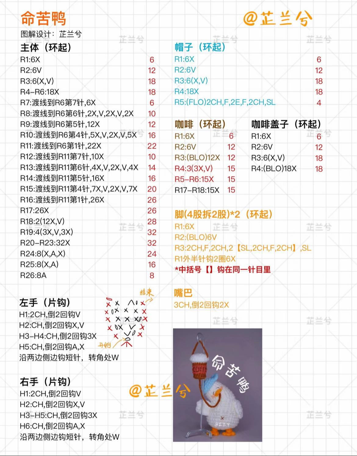 Crochet Pattern for Cute Duckling with Flower Hat