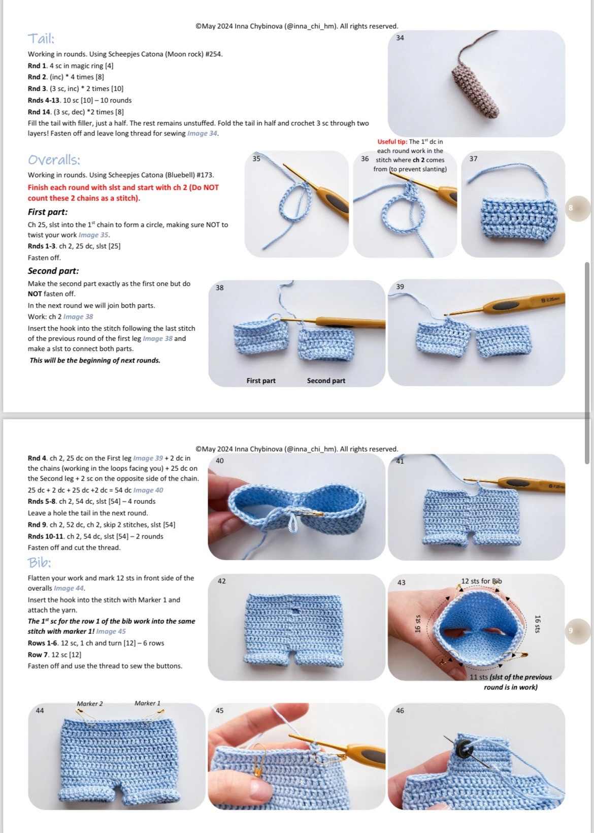 Crochet Pattern for Cute Little Puppy in Overalls