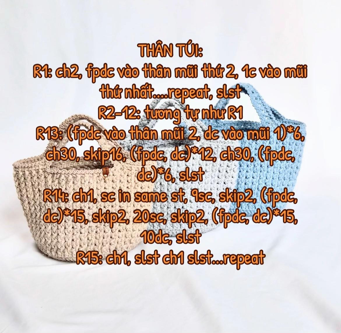 Crochet Pattern for Stylish Blue Handbag