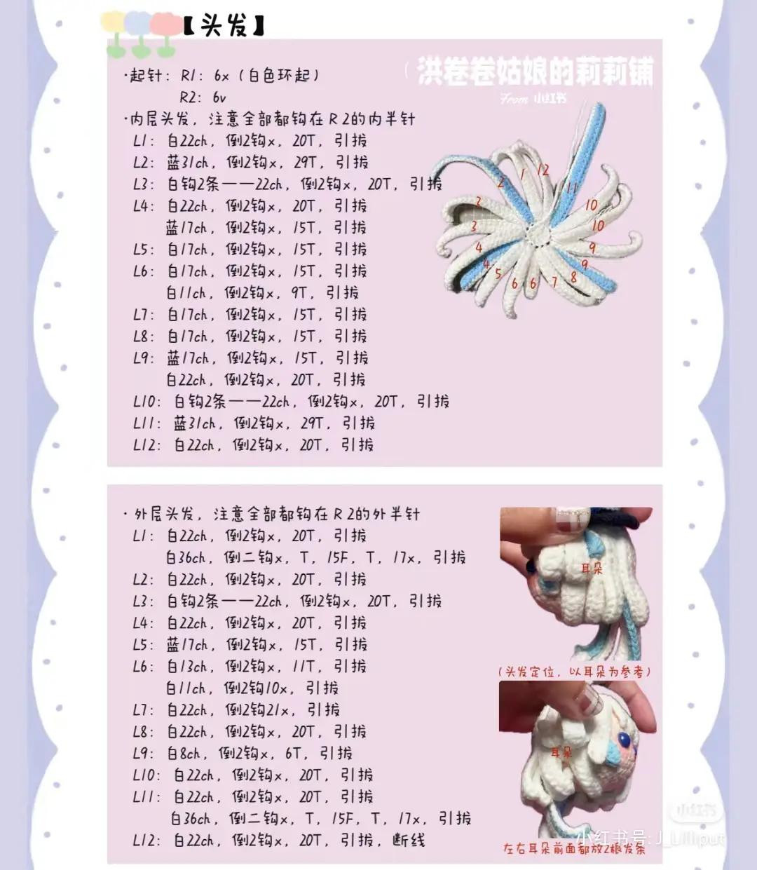 Cute Crochet Doll Keychain with Blue and White Outfit