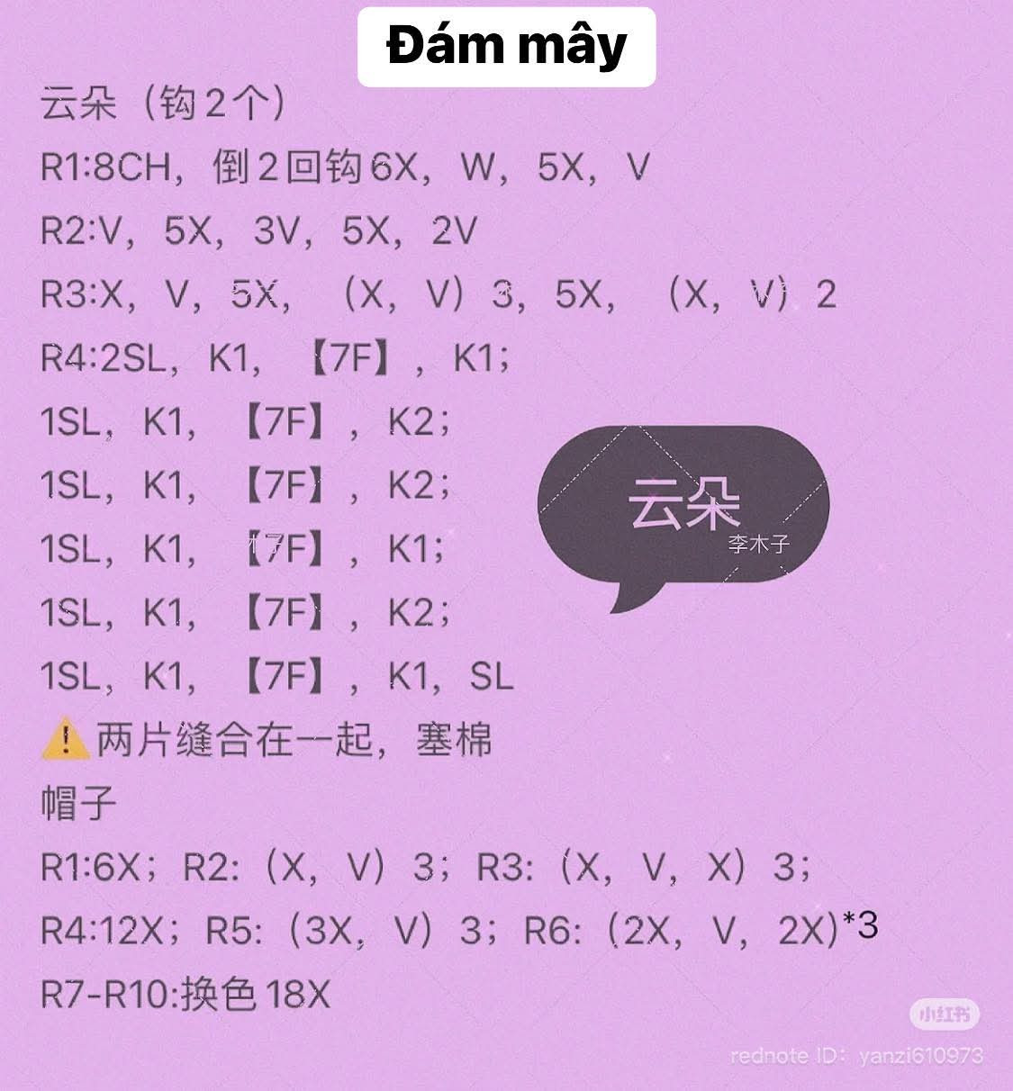 Cute Crochet Pattern for Sun, Moon, Star, and Cloud