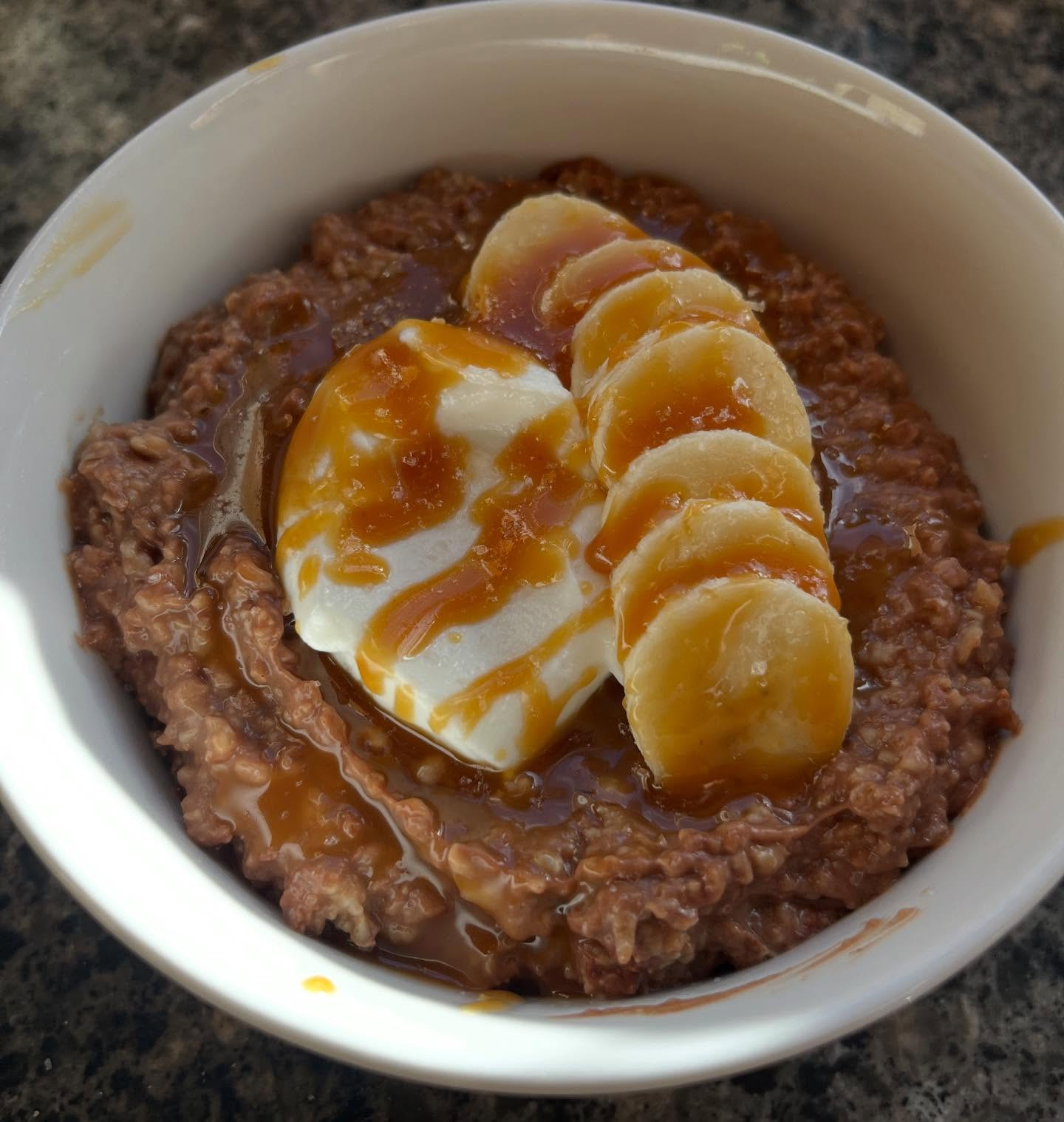 Decadent Chocolate Caramel Oatmeal Delight with Sea Salt