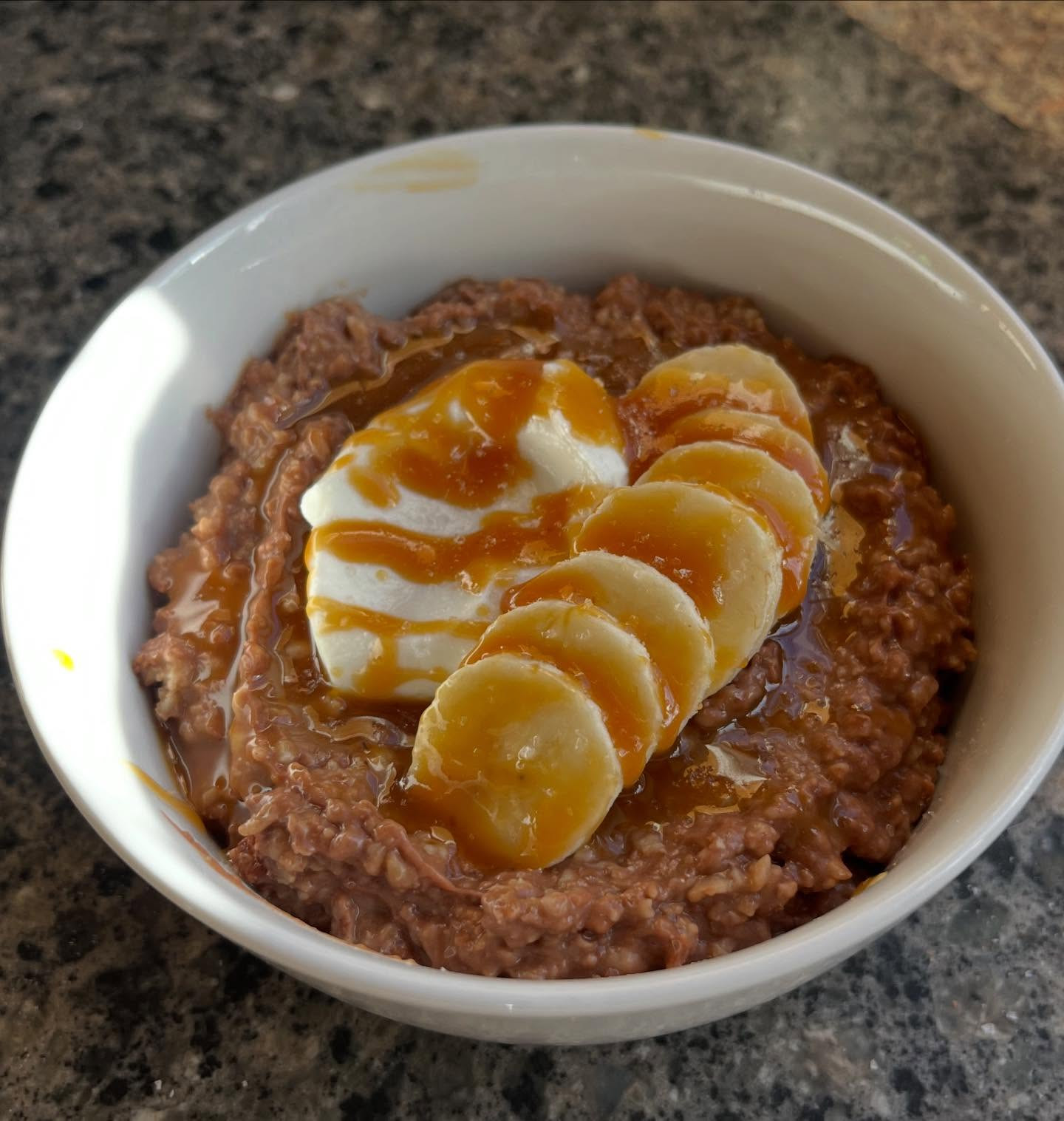 Decadent Chocolate Caramel Oatmeal Delight with Sea Salt