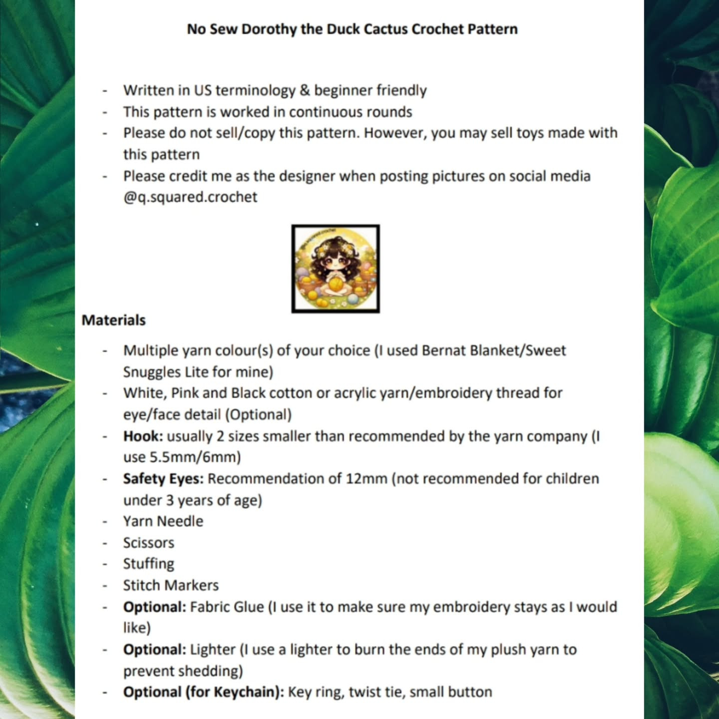 Easy Crochet Pattern for Cute Duck Cactus Toy