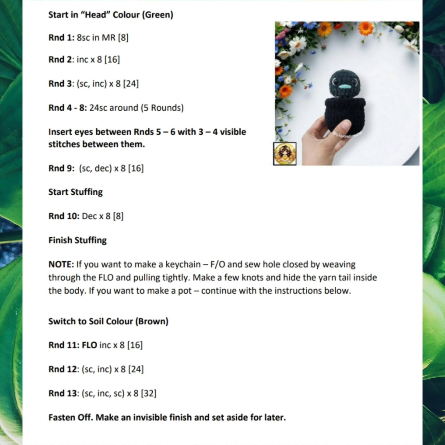 Easy Crochet Pattern for Cute Duck Cactus Toy