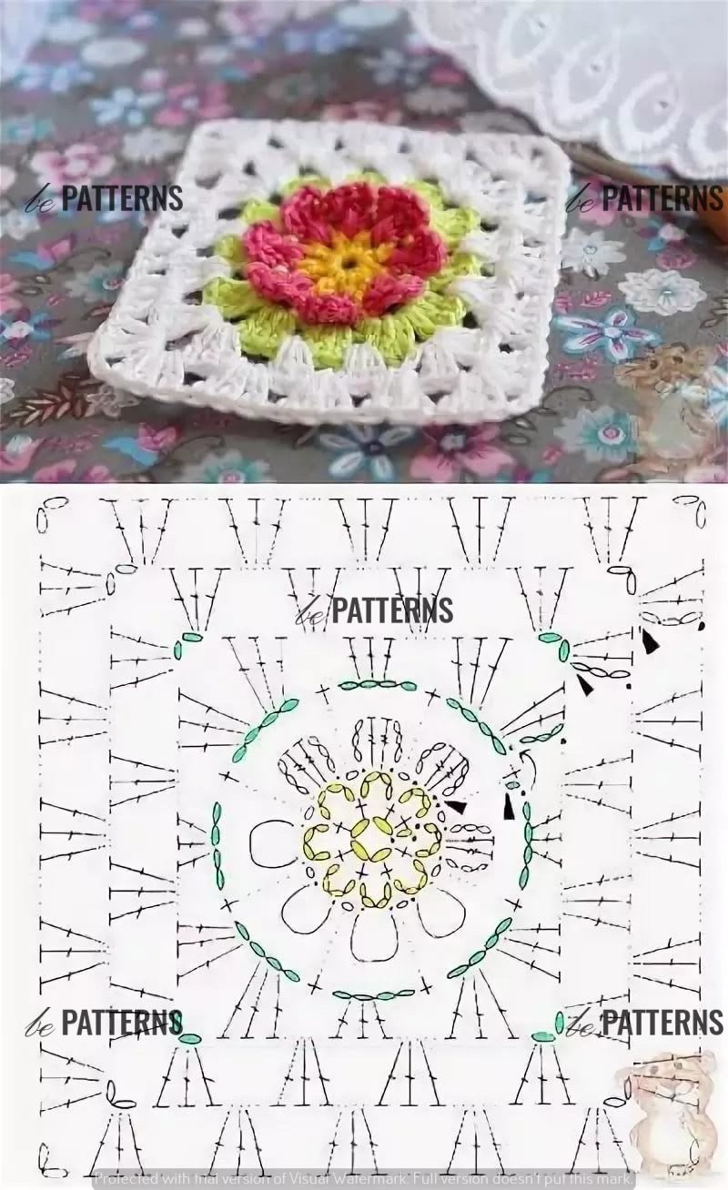 Elegant Crochet Bag with Square Motif Design