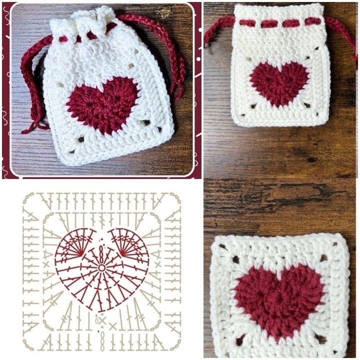 Elegant Crochet Bag with Square Motif Design