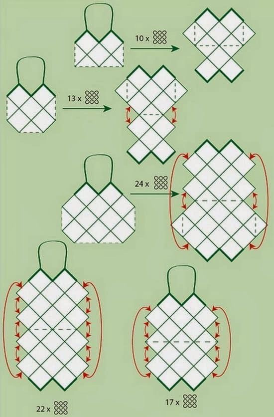 Elegant Crochet Bag with Square Motif Design