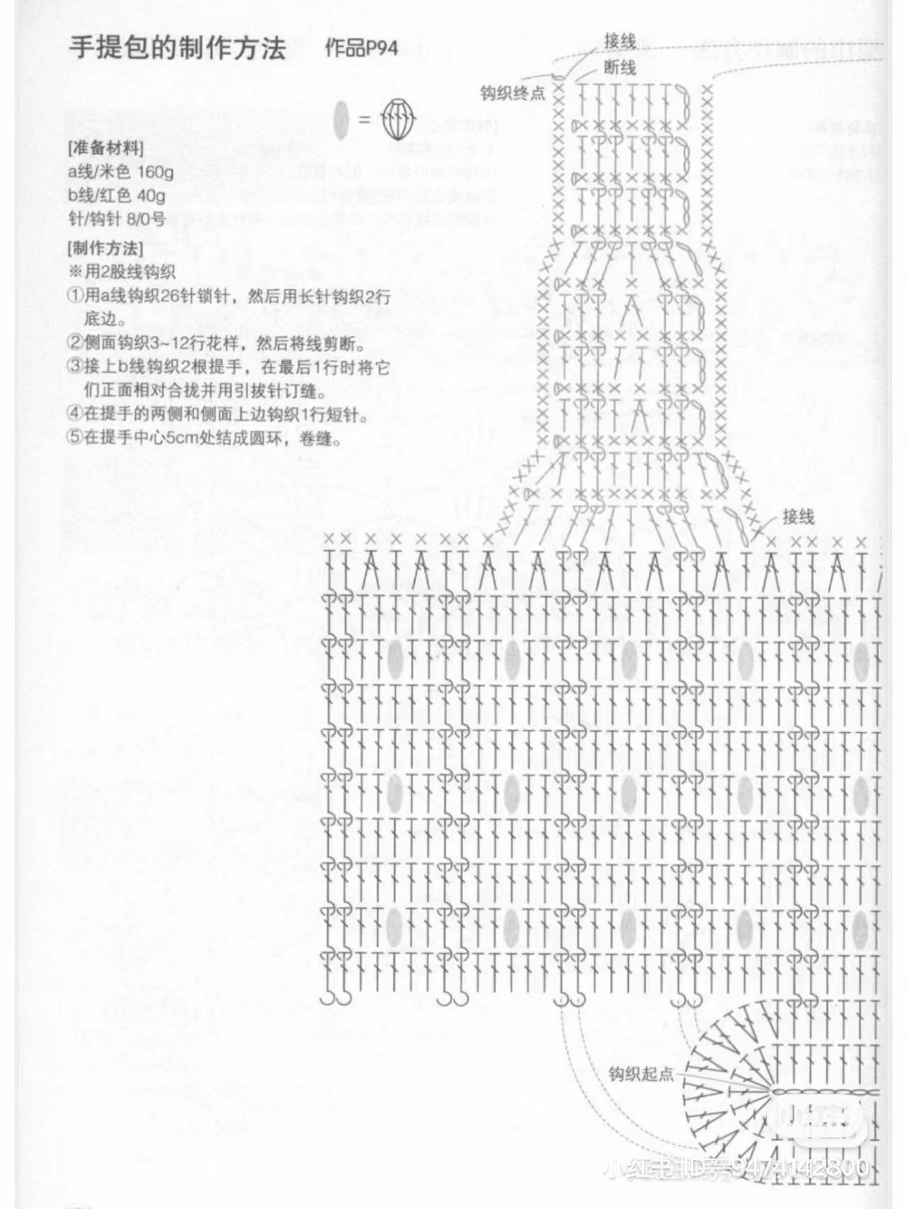 Elegant Crochet Handbag with Pink and White Patterns