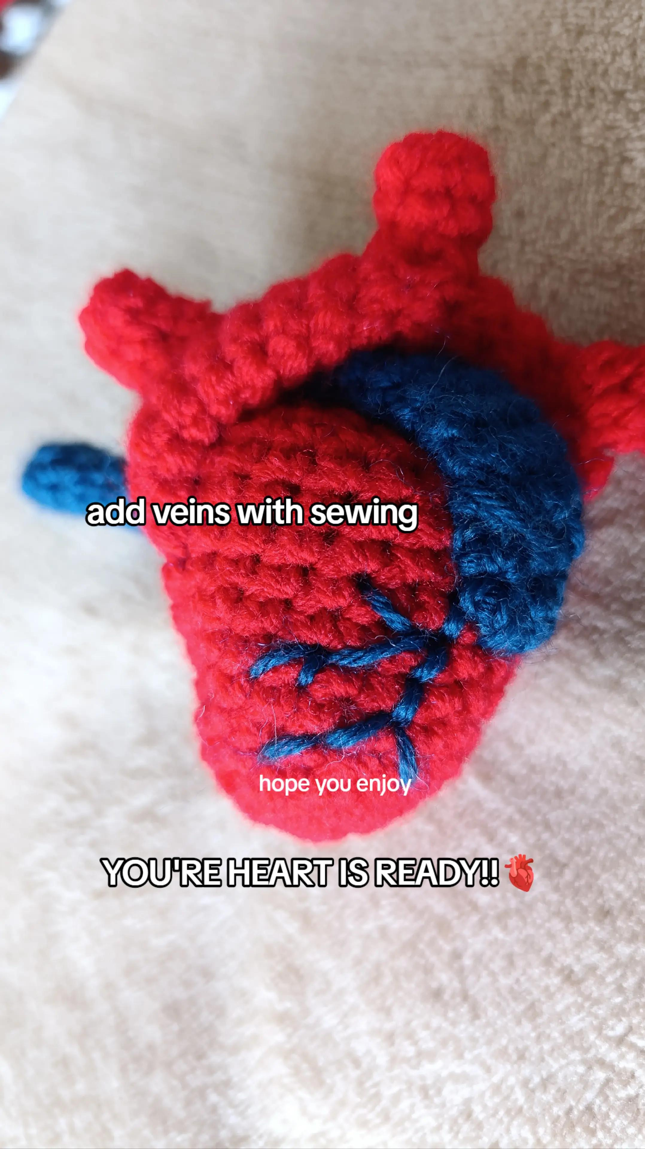 Free Crochet Pattern: Anatomical Heart Design
