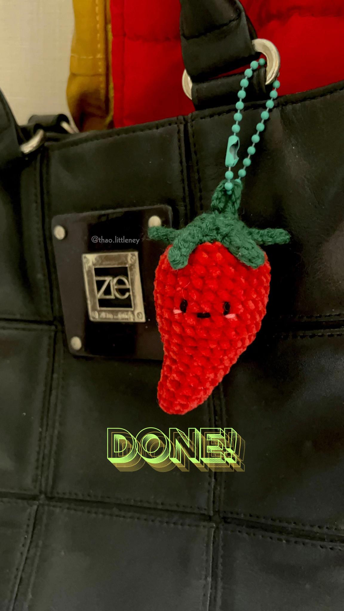 Free Crochet Pattern for Cute Chili Keychain