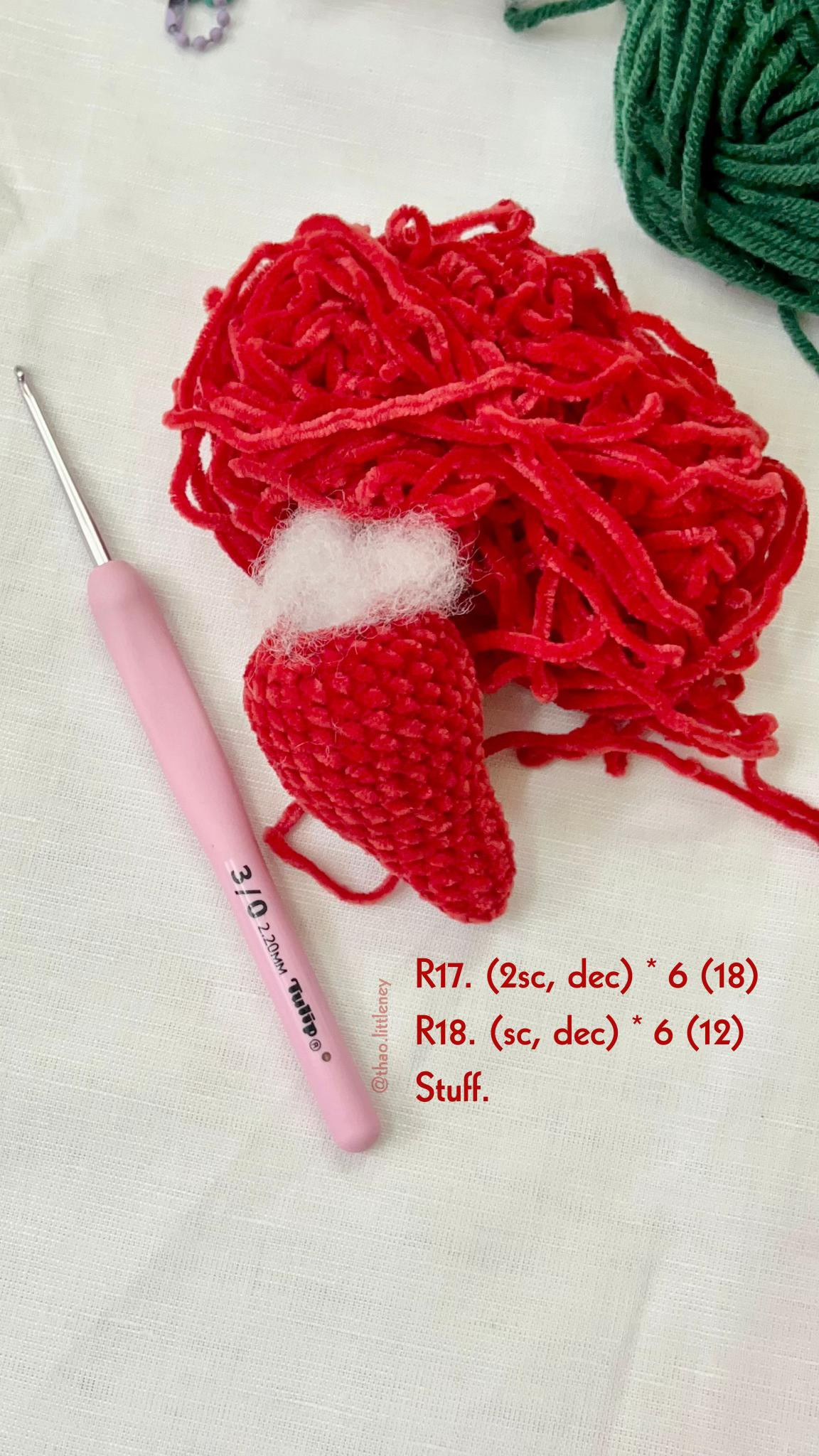 Free Crochet Pattern for Cute Chili Keychain