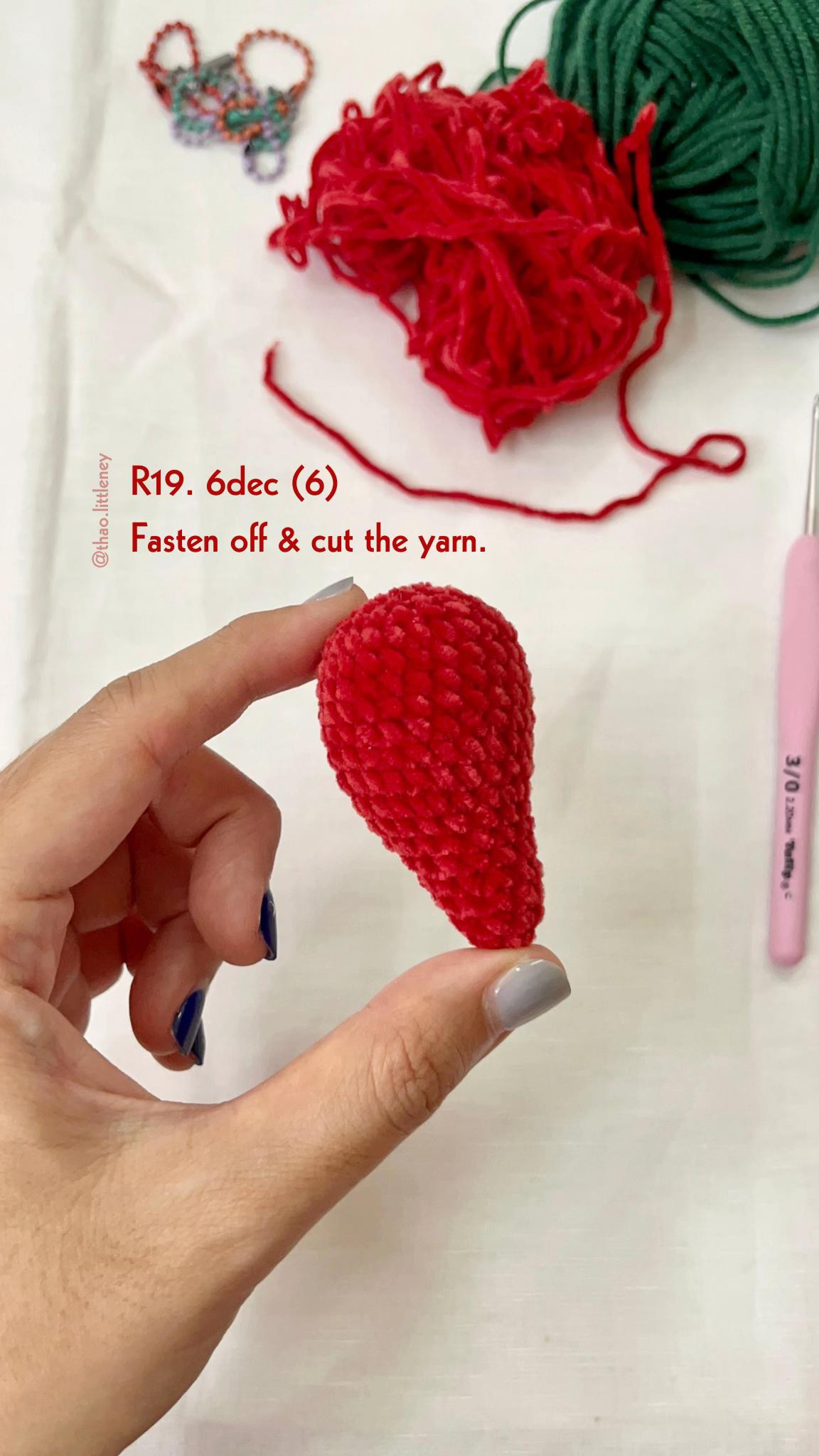 Free Crochet Pattern for Cute Chili Keychain