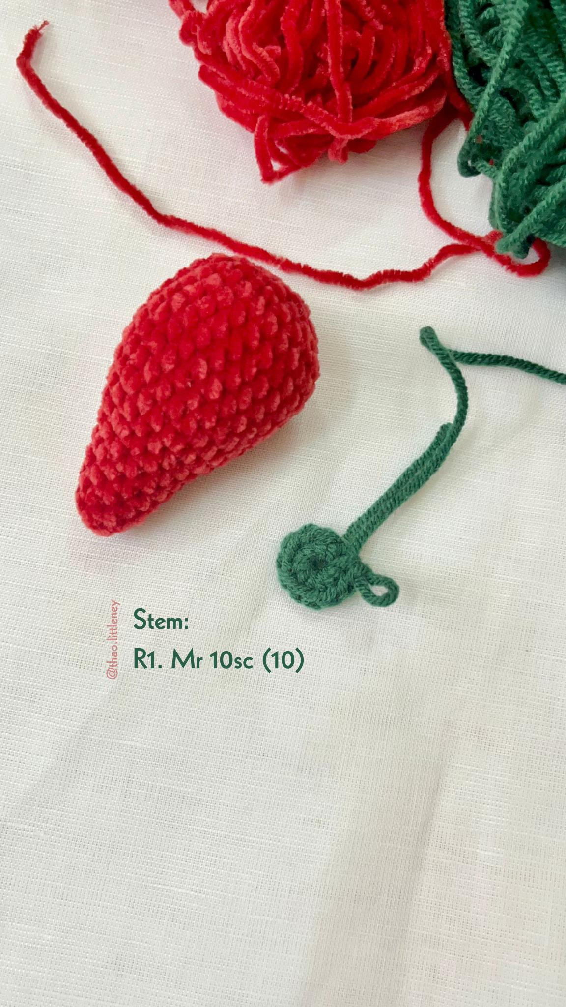 Free Crochet Pattern for Cute Chili Keychain