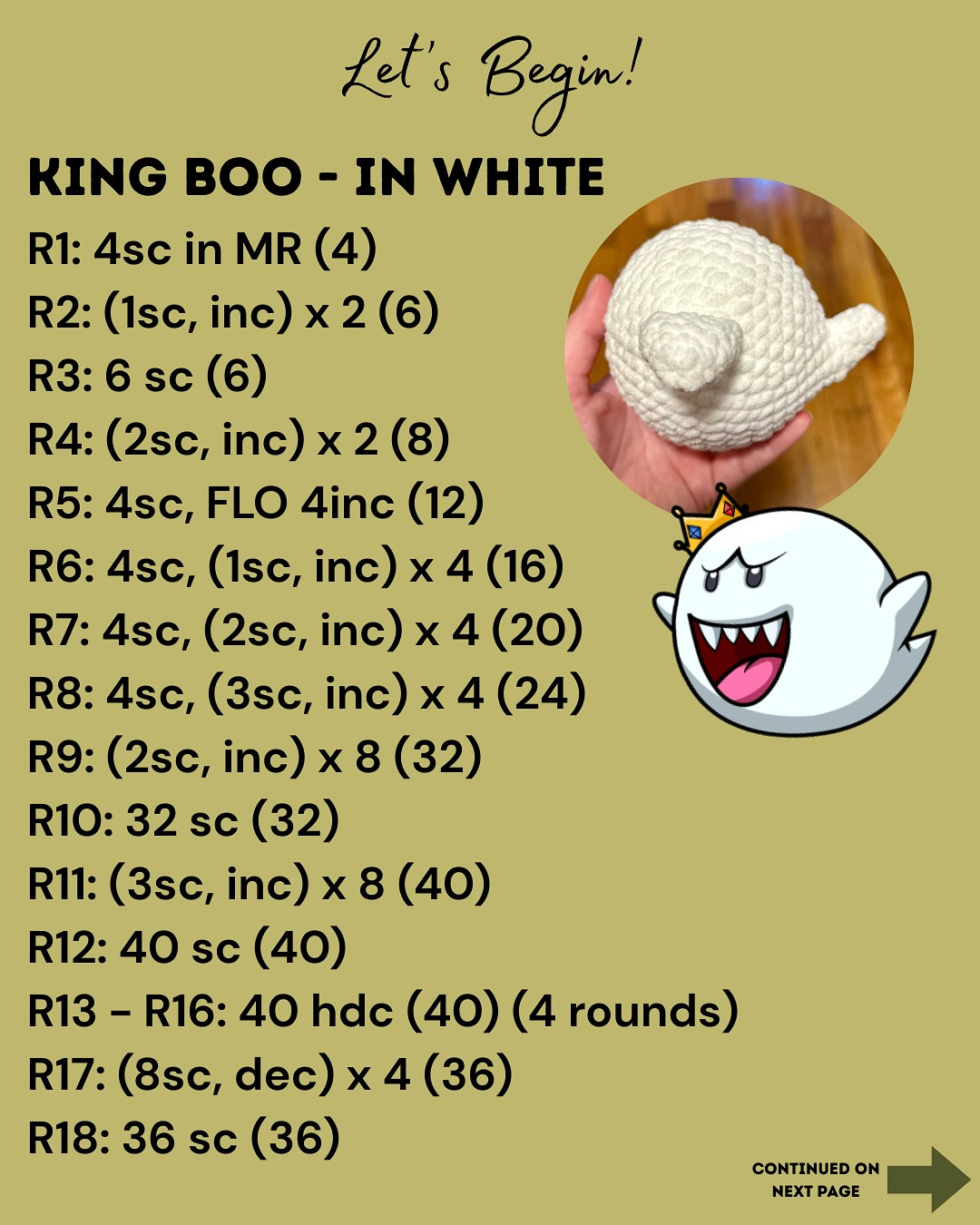 Free Crochet Pattern: Ice Scream Sandwich Featuring King Boo