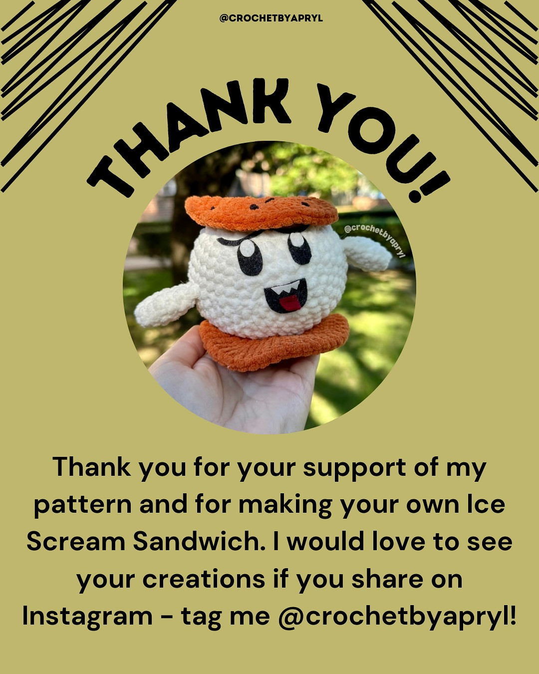 Free Crochet Pattern: Ice Scream Sandwich Featuring King Boo