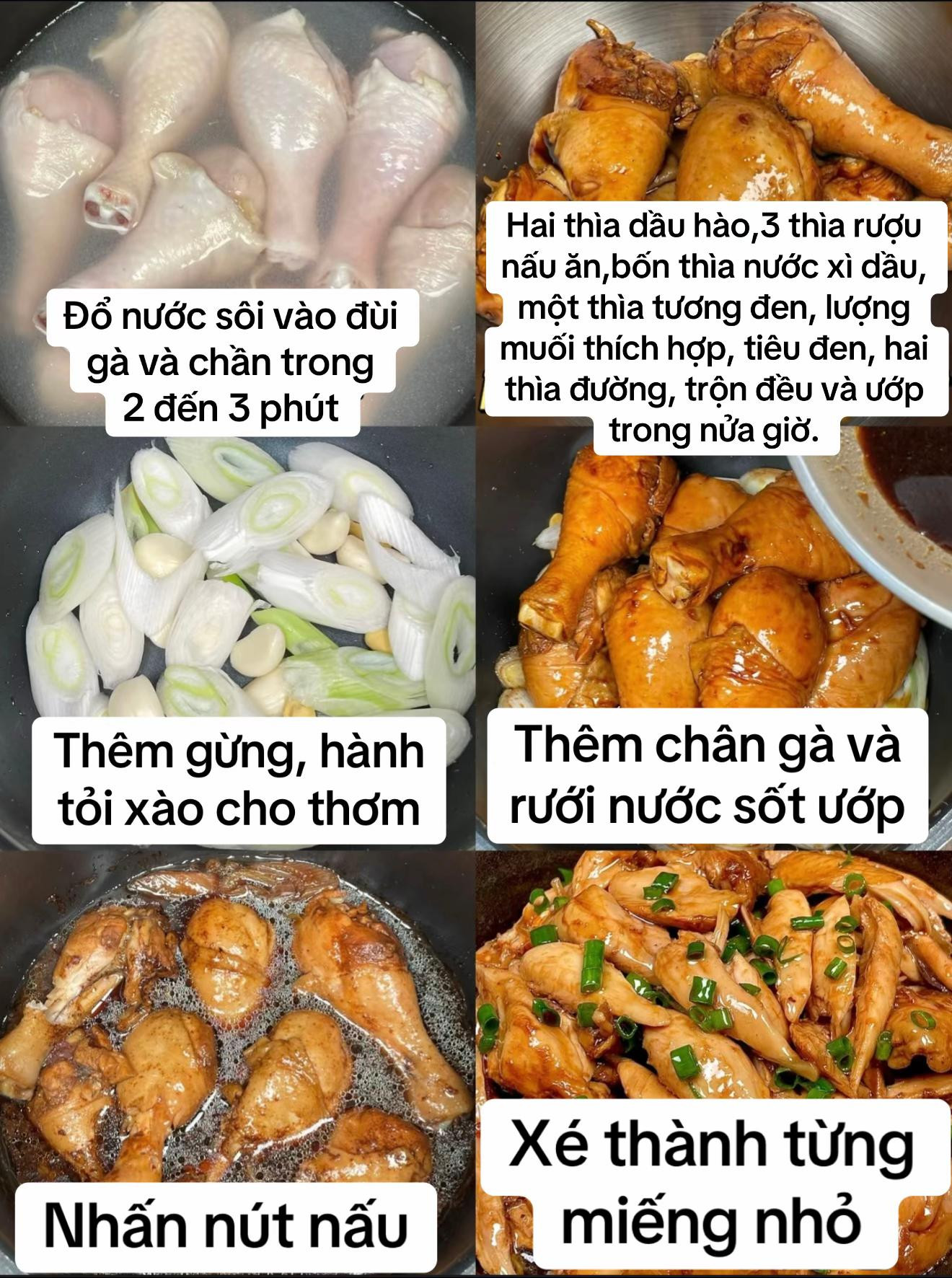 Gà om xì dầu thơm lừng, đậm đà vị gừng tỏi