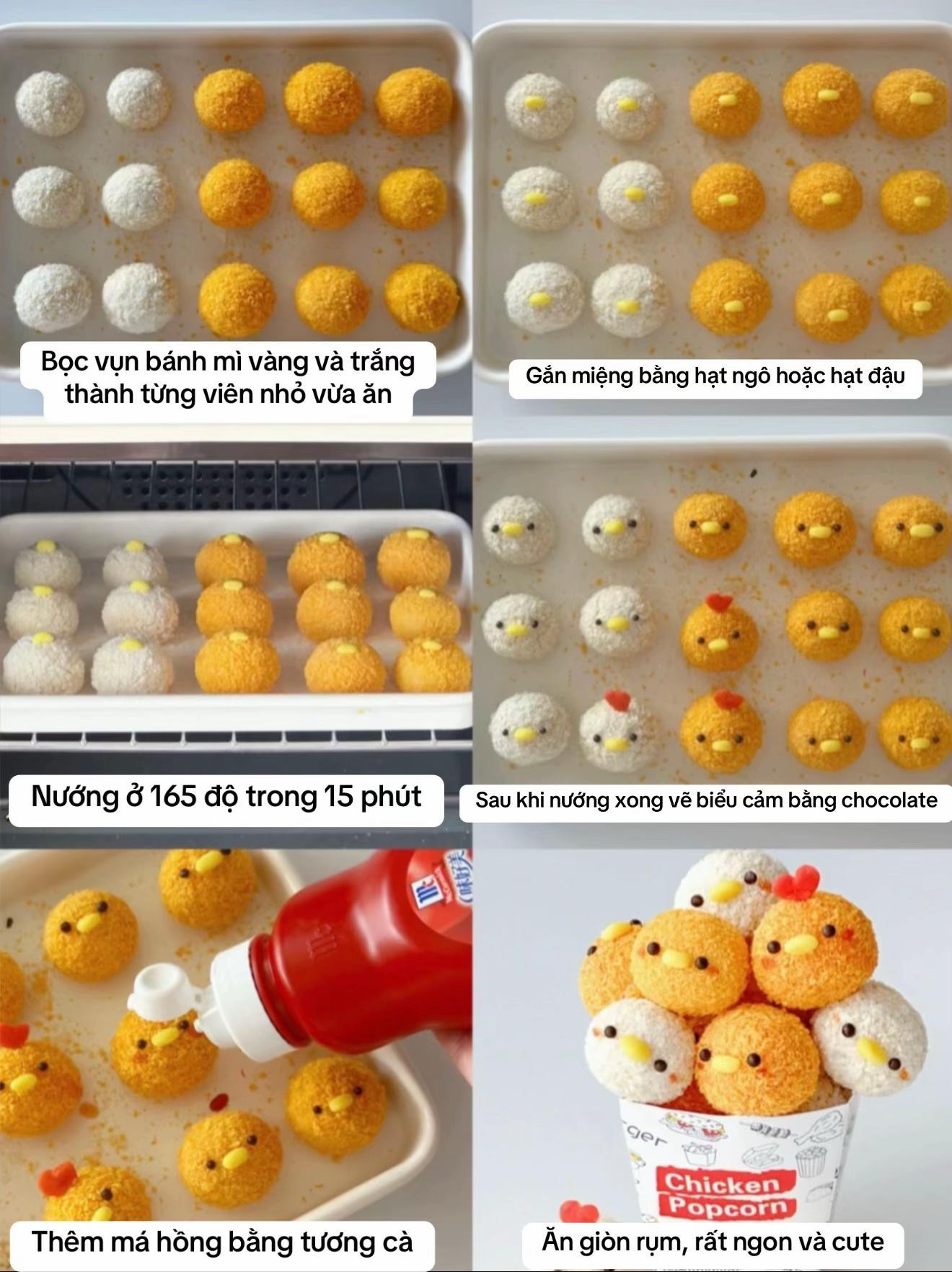 Gà Popcorn Dễ Thương - Giòn Rụm Không Cần Dầu