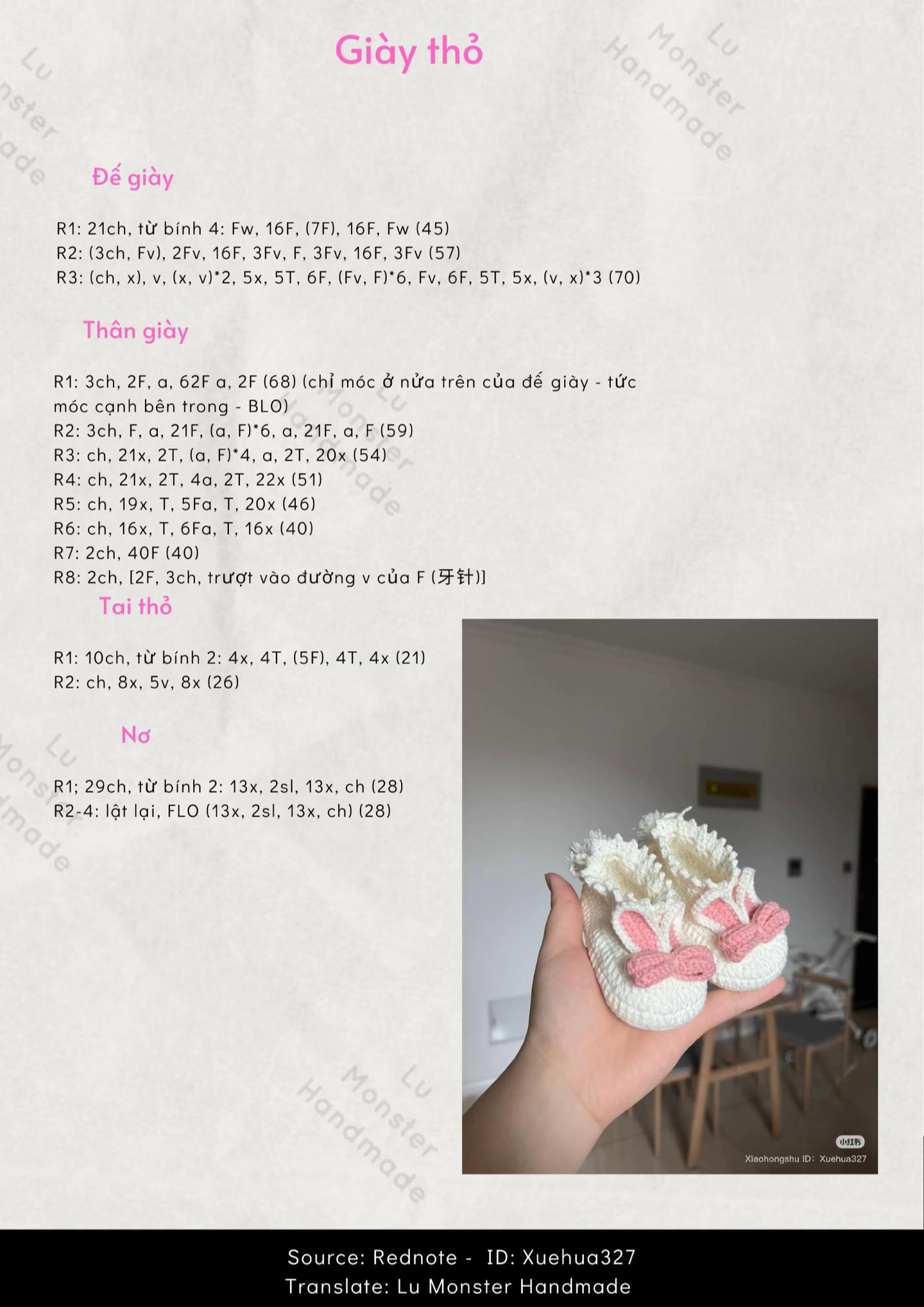 Giày len em bé hình tai thỏ dễ thương và ấm áp