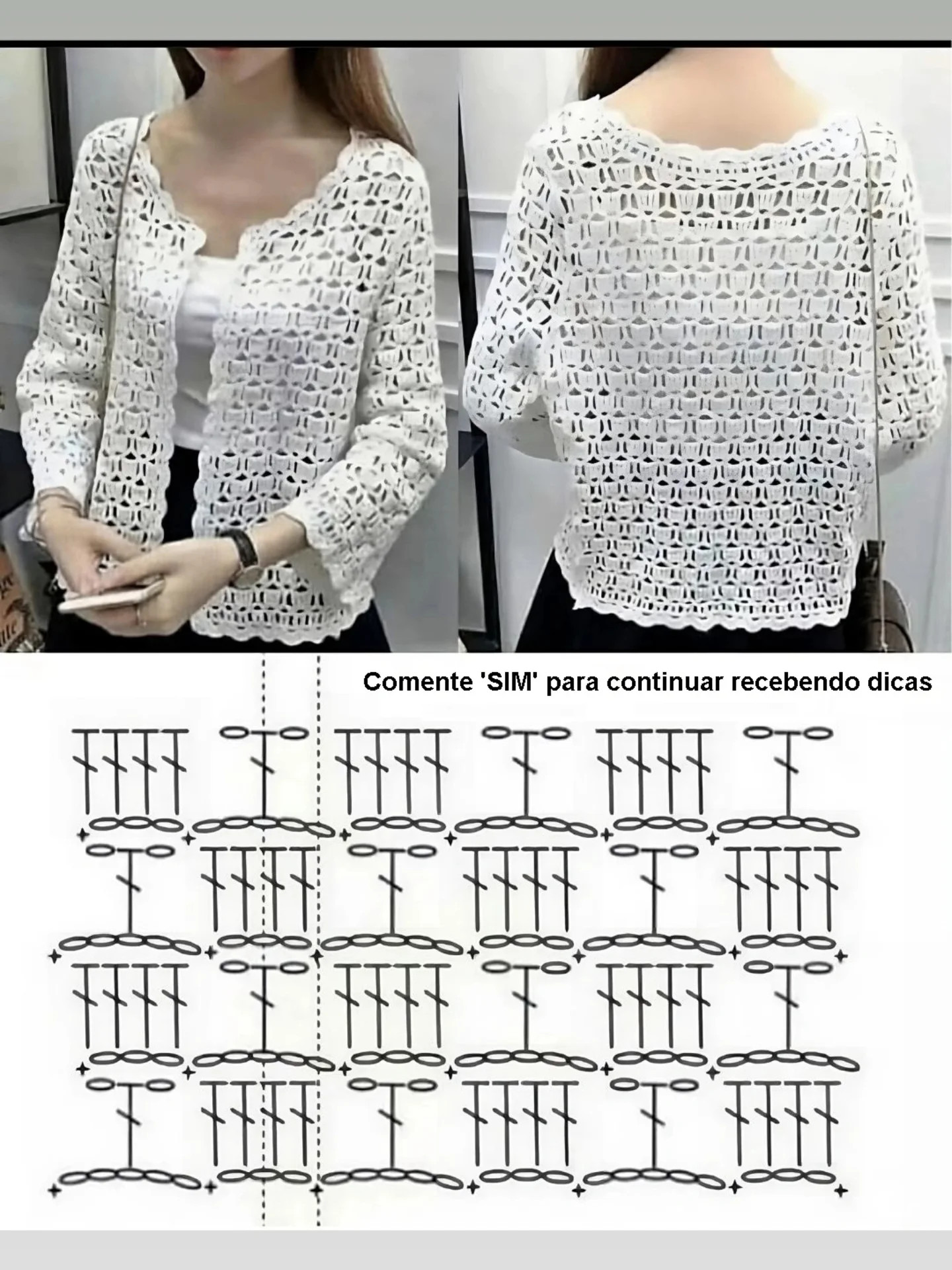 Gráfico de Crochê de Borboleta Elegante e Detalhado