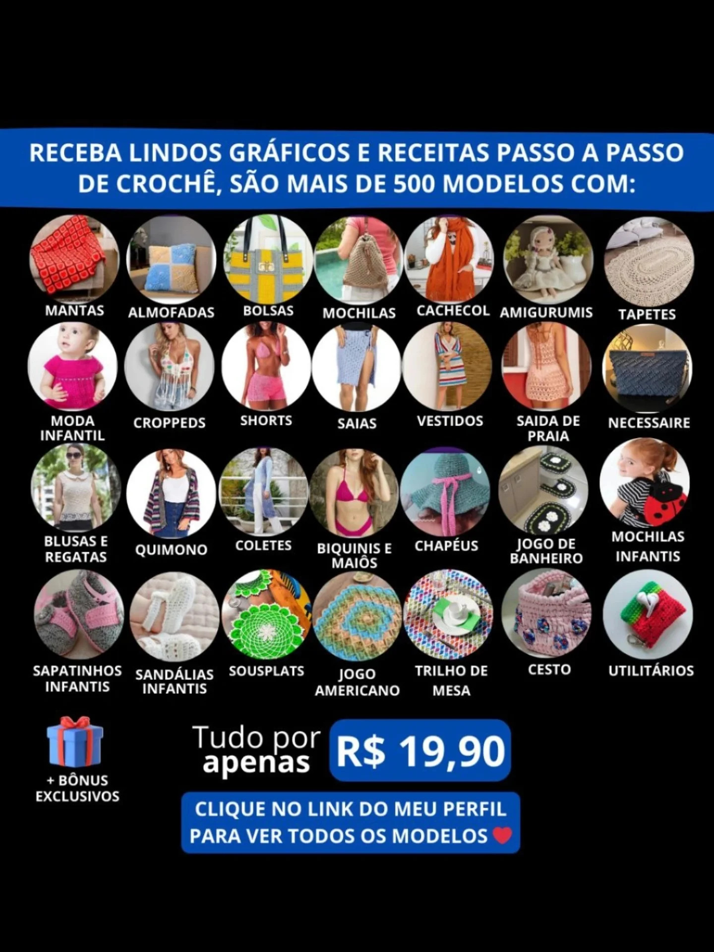 Gráfico de Crochê de Borboleta Elegante e Detalhado