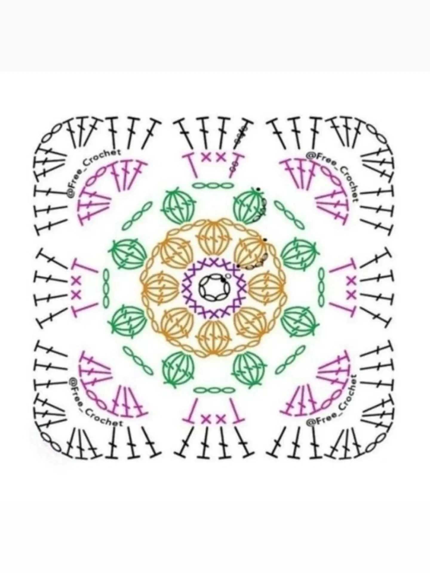 Gráfico de Crochê de Borboleta Elegante e Detalhado