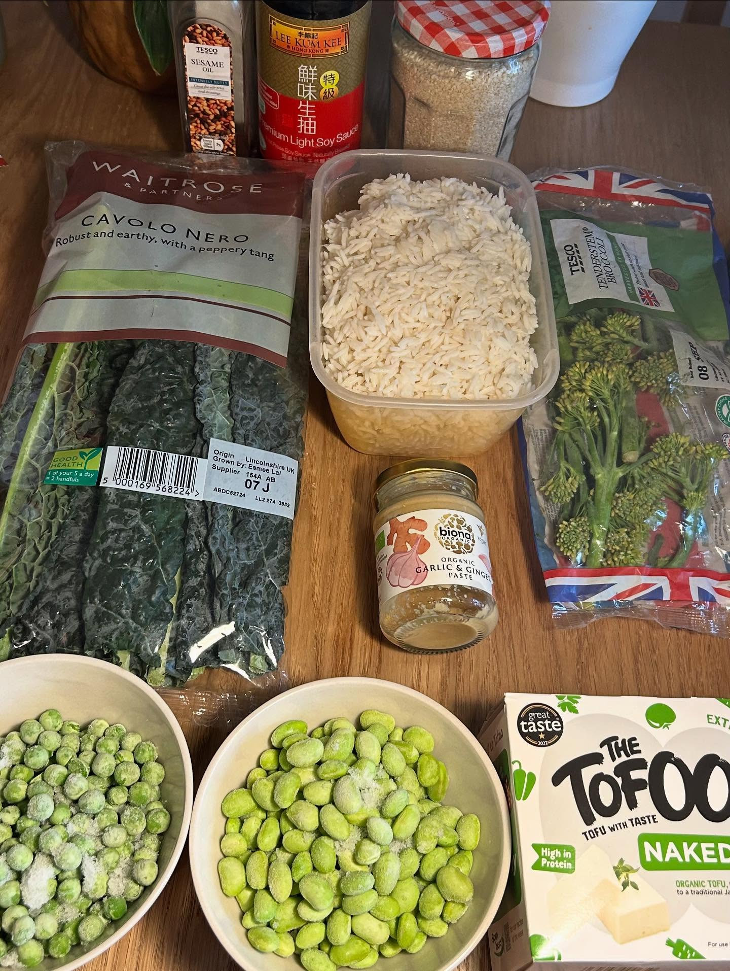 Green Veggie Tofu Fried Rice Delight