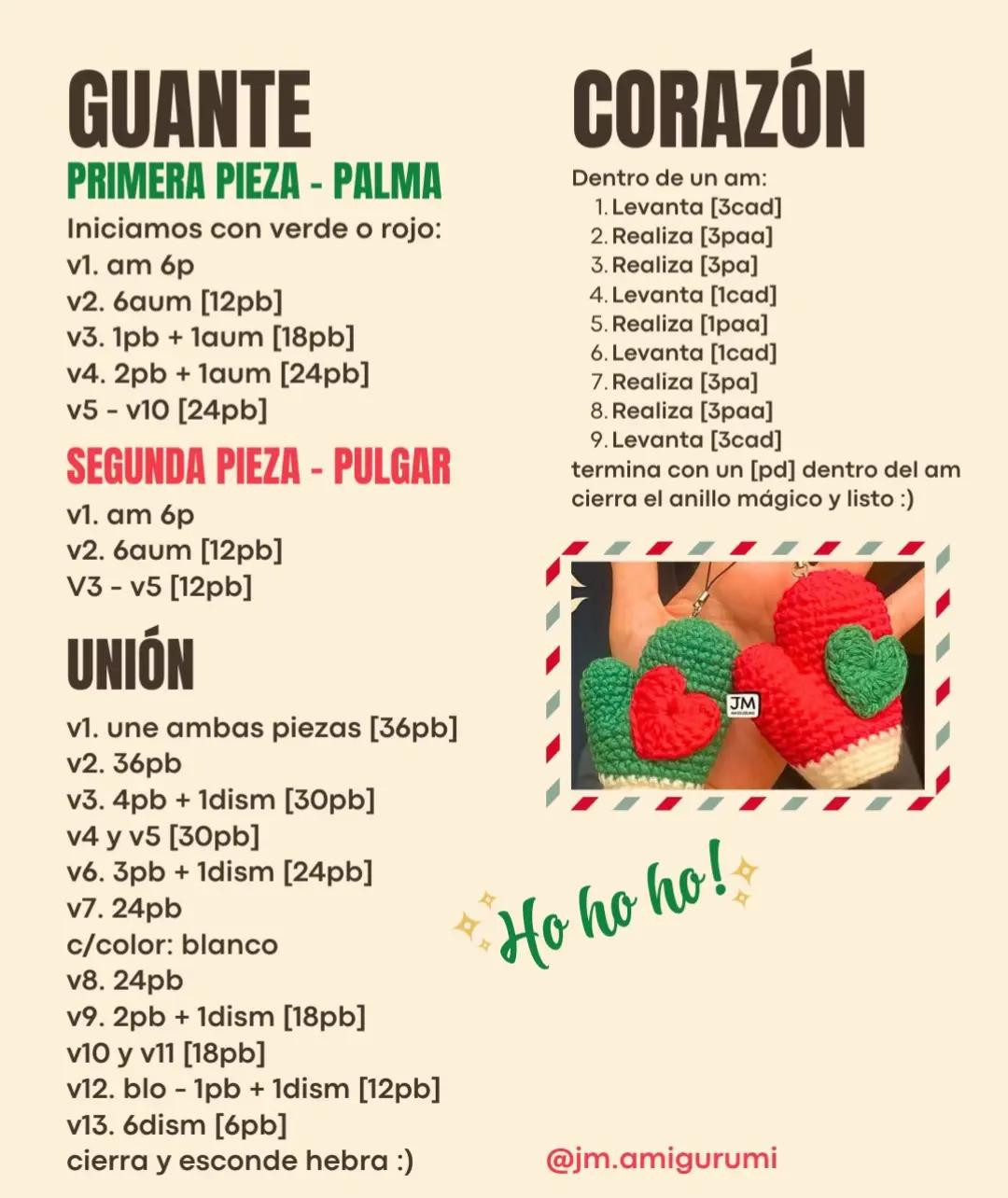 Guantecitos de Crochet con Corazones para Navidad