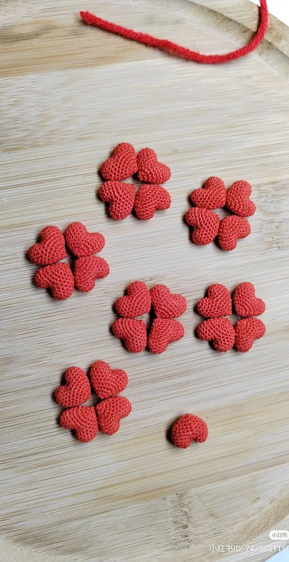 Handmade Crochet Heart Earrings with Simple Design