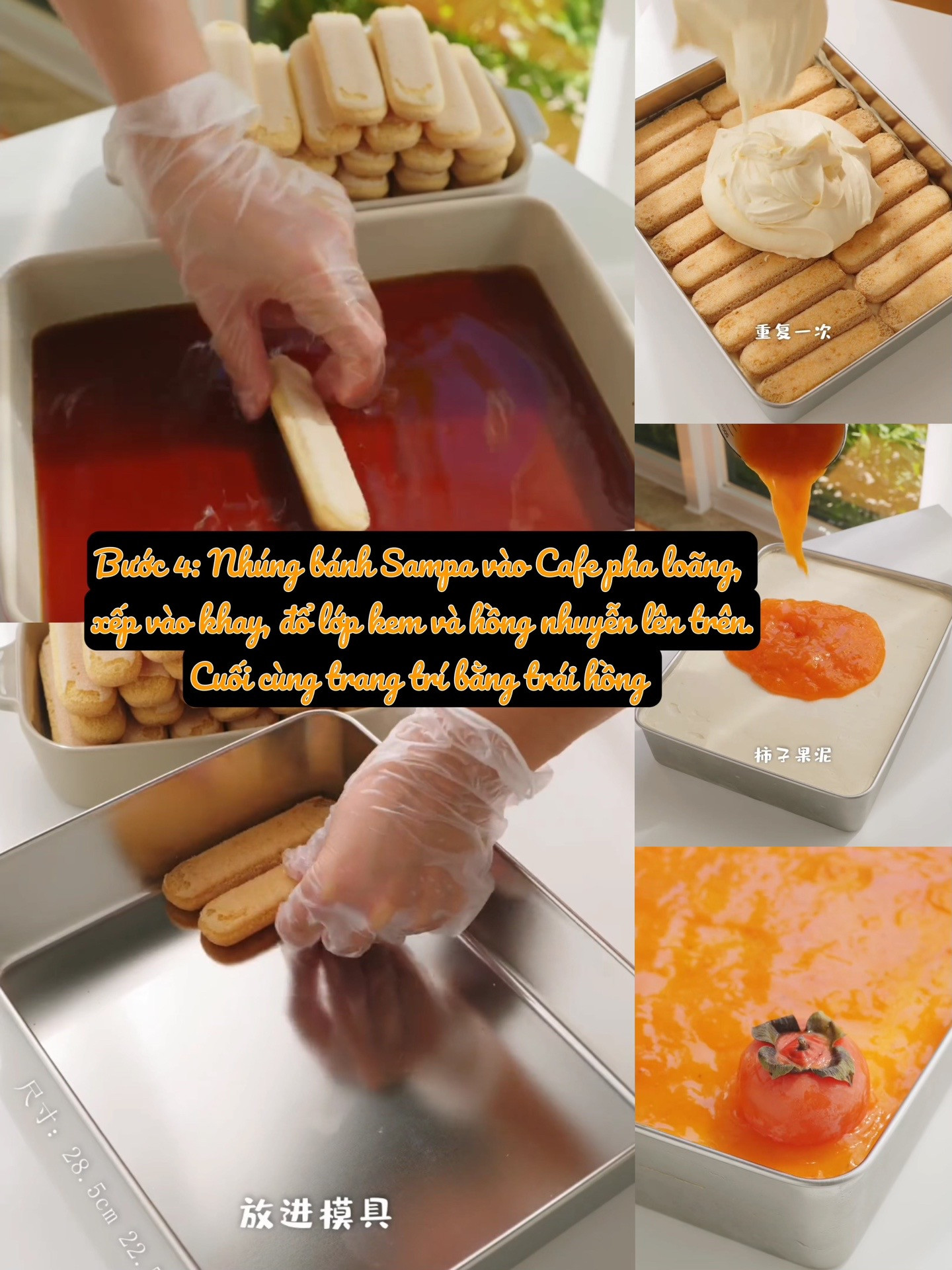 Hướng dẫn làm Tiramisu trái hồng cho thu thêm ngọt ngào