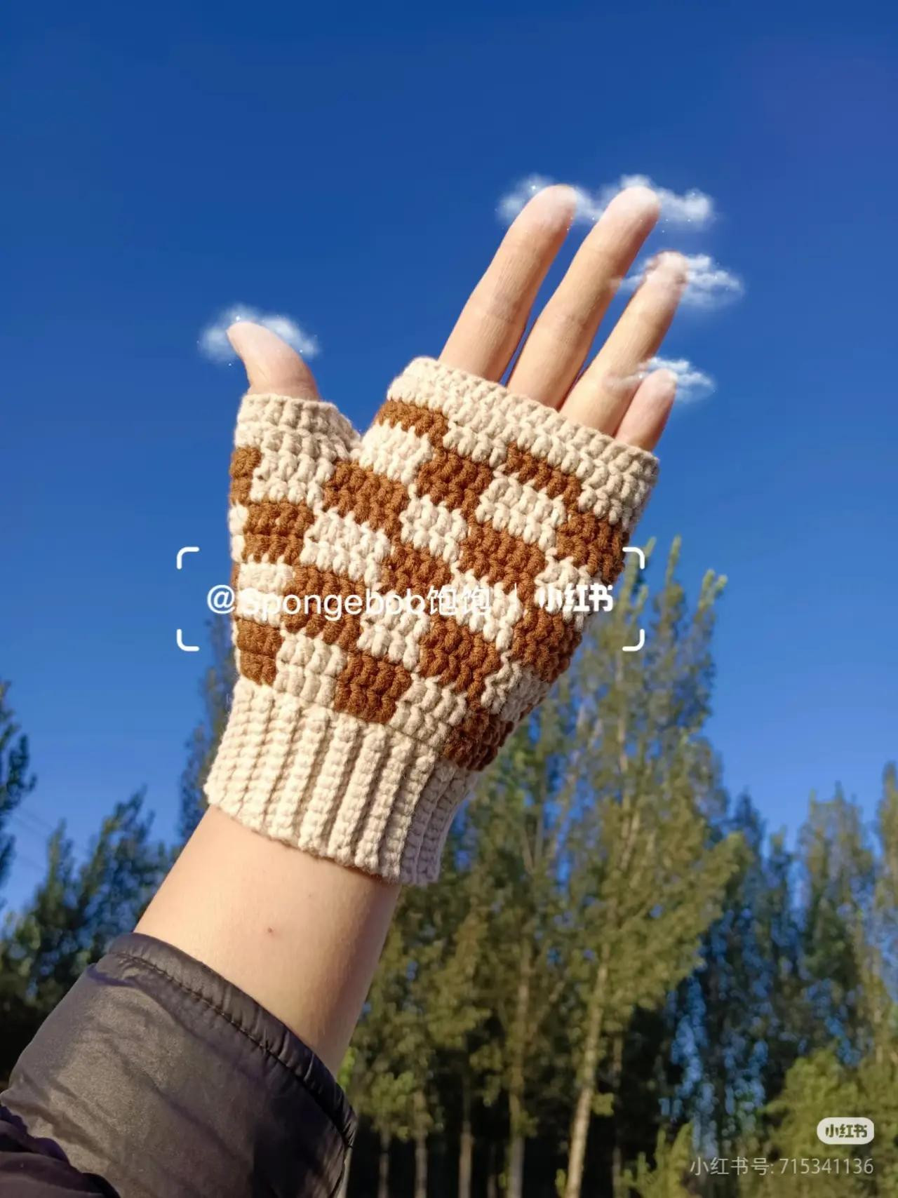 Hướng dẫn móc găng tay len đỏ trang trí bông tuyết trắng