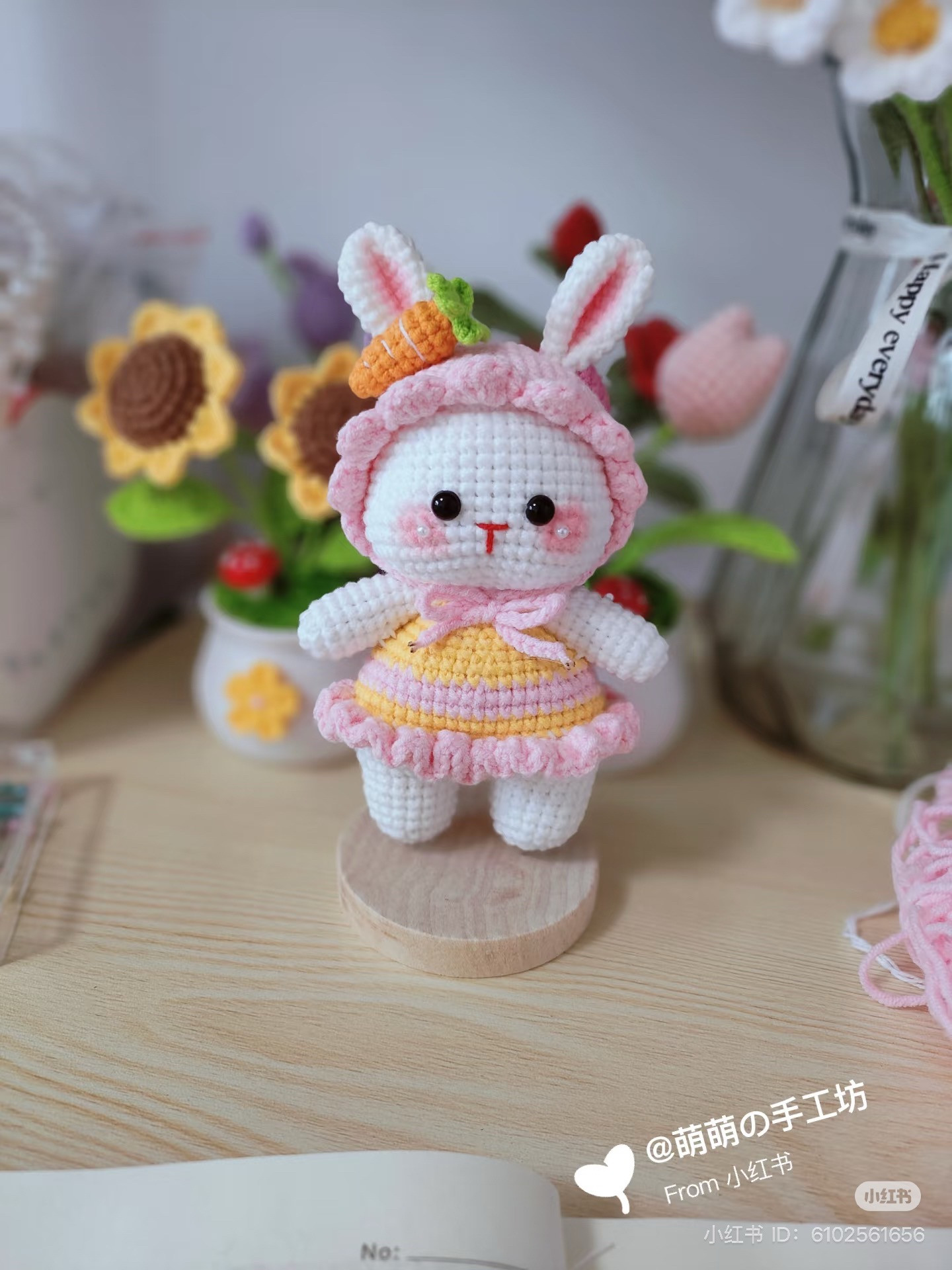 Hướng dẫn móc hình thỏ dễ thương mặc váy cho người mới bắt đầu