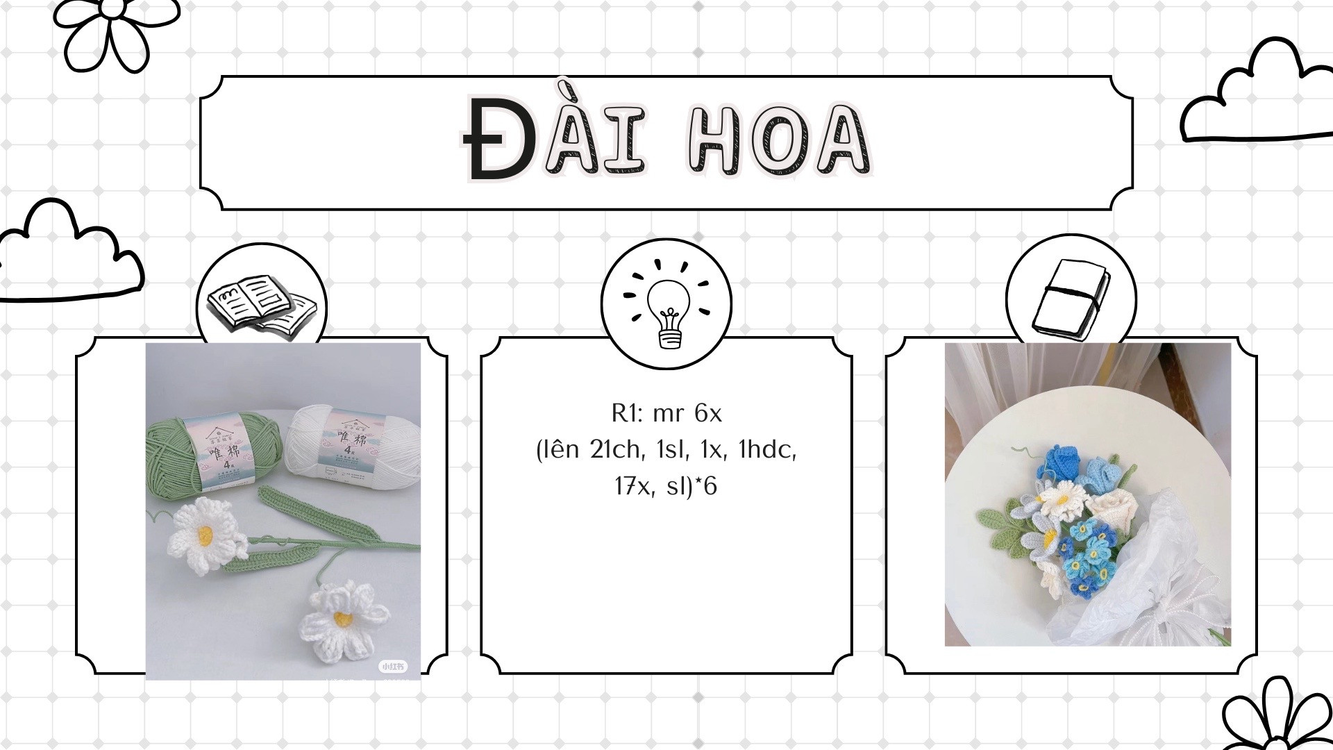 Hướng dẫn móc hoa len đơn giản và đẹp mắt