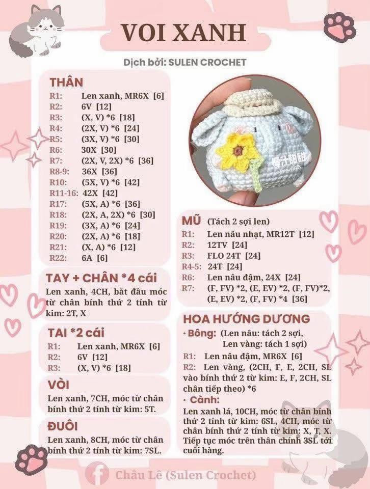 Hướng dẫn móc len các con vật dễ thương cho người mới bắt đầu