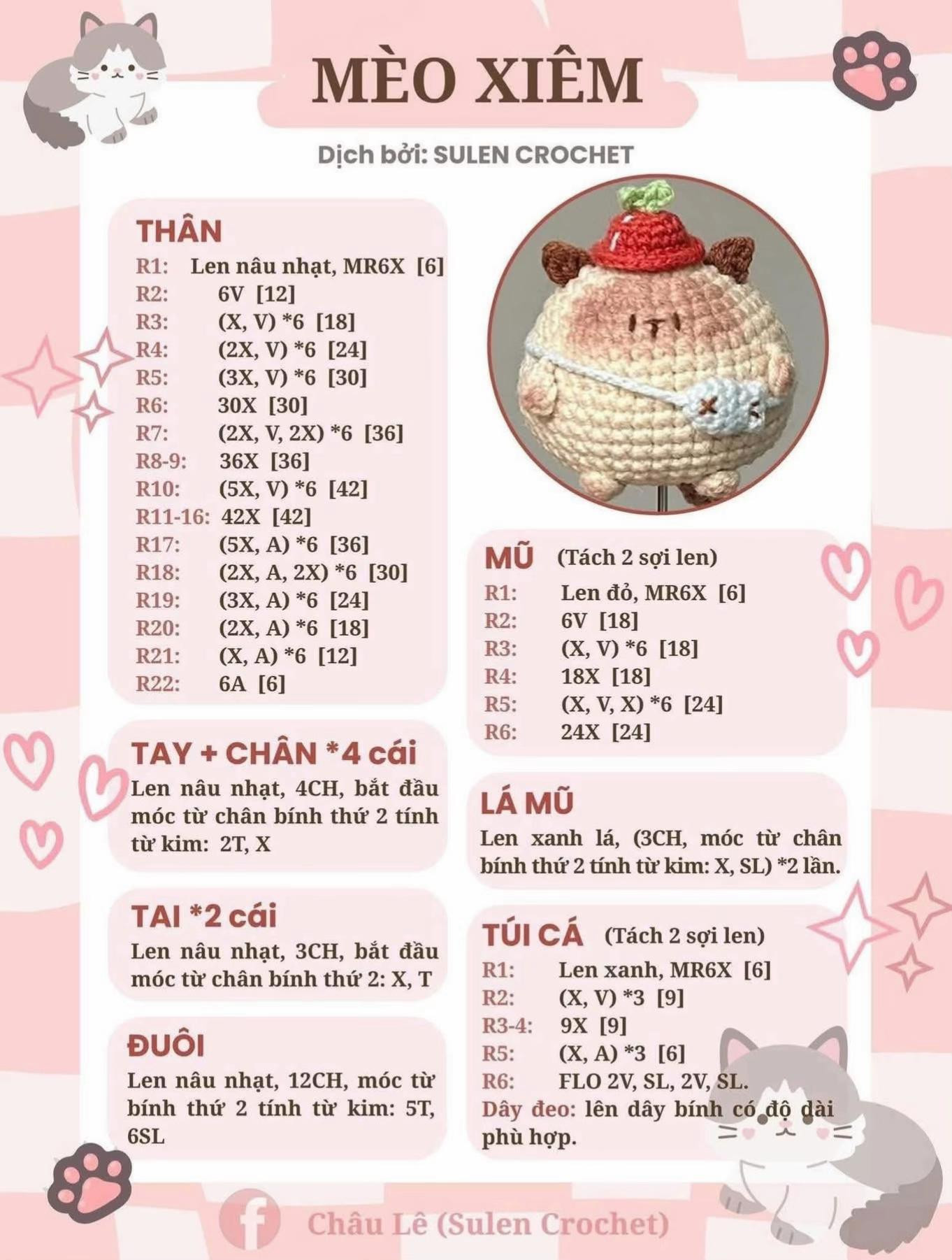 Hướng dẫn móc len các con vật dễ thương cho người mới bắt đầu