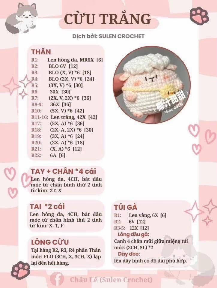 Hướng dẫn móc len các con vật dễ thương cho người mới bắt đầu