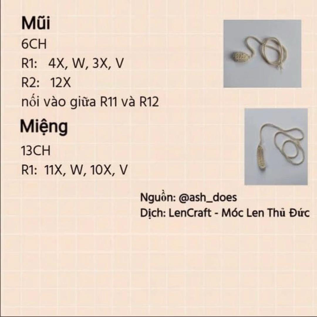 Hướng dẫn móc len chuột đáng yêu với biểu cảm vui nhộn