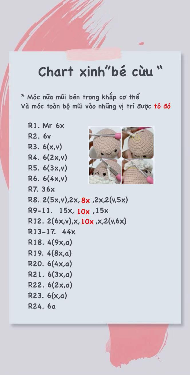 Hướng dẫn móc len cừu dễ thương cho người mới bắt đầu