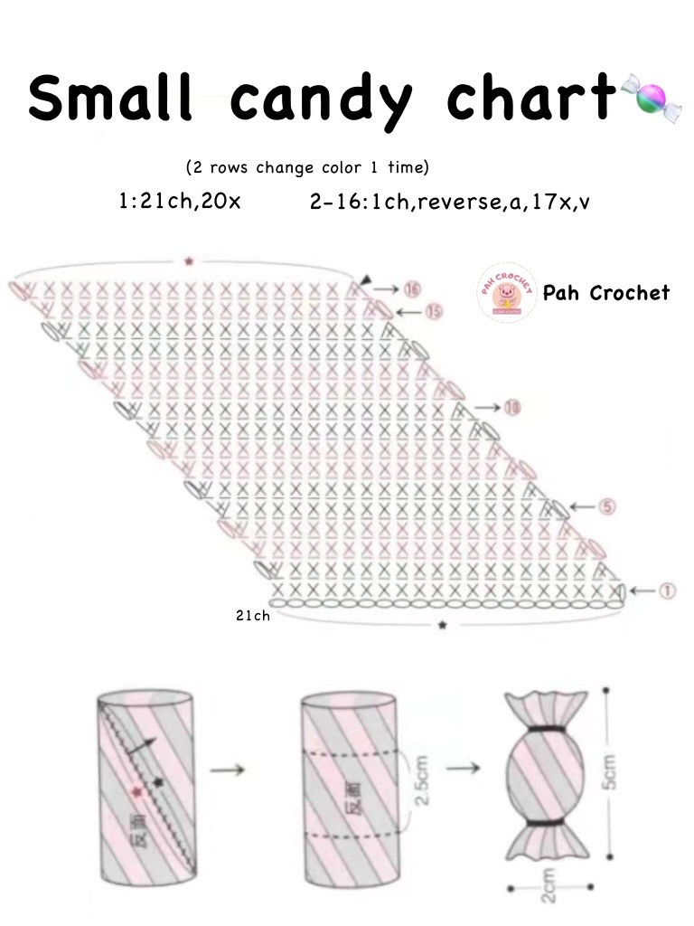 Hướng dẫn móc len kẹo ngọt sắc màu rực rỡ cho ngày vui