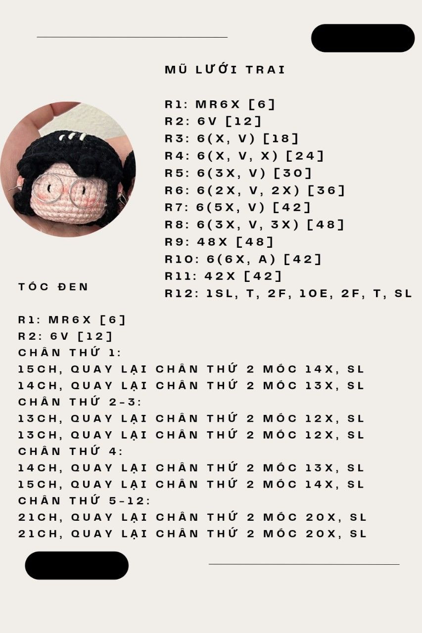 Hướng dẫn móc len làm móc khoá hình mặt người dễ thương