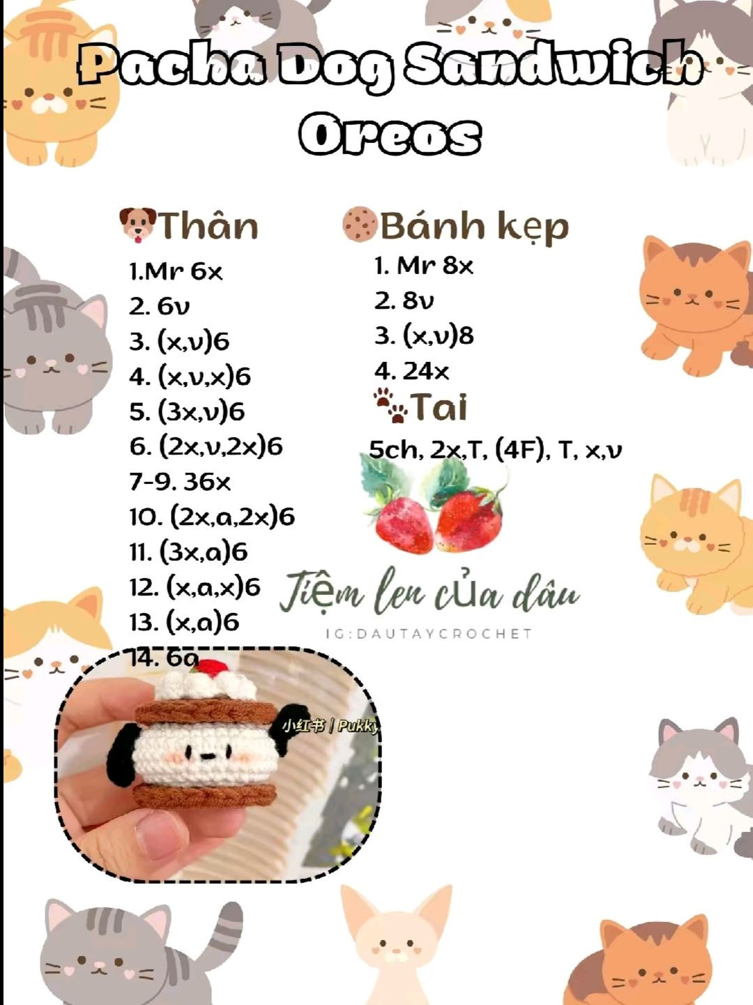 Hướng dẫn móc quả dâu tây khổng lồ bằng len dễ thương