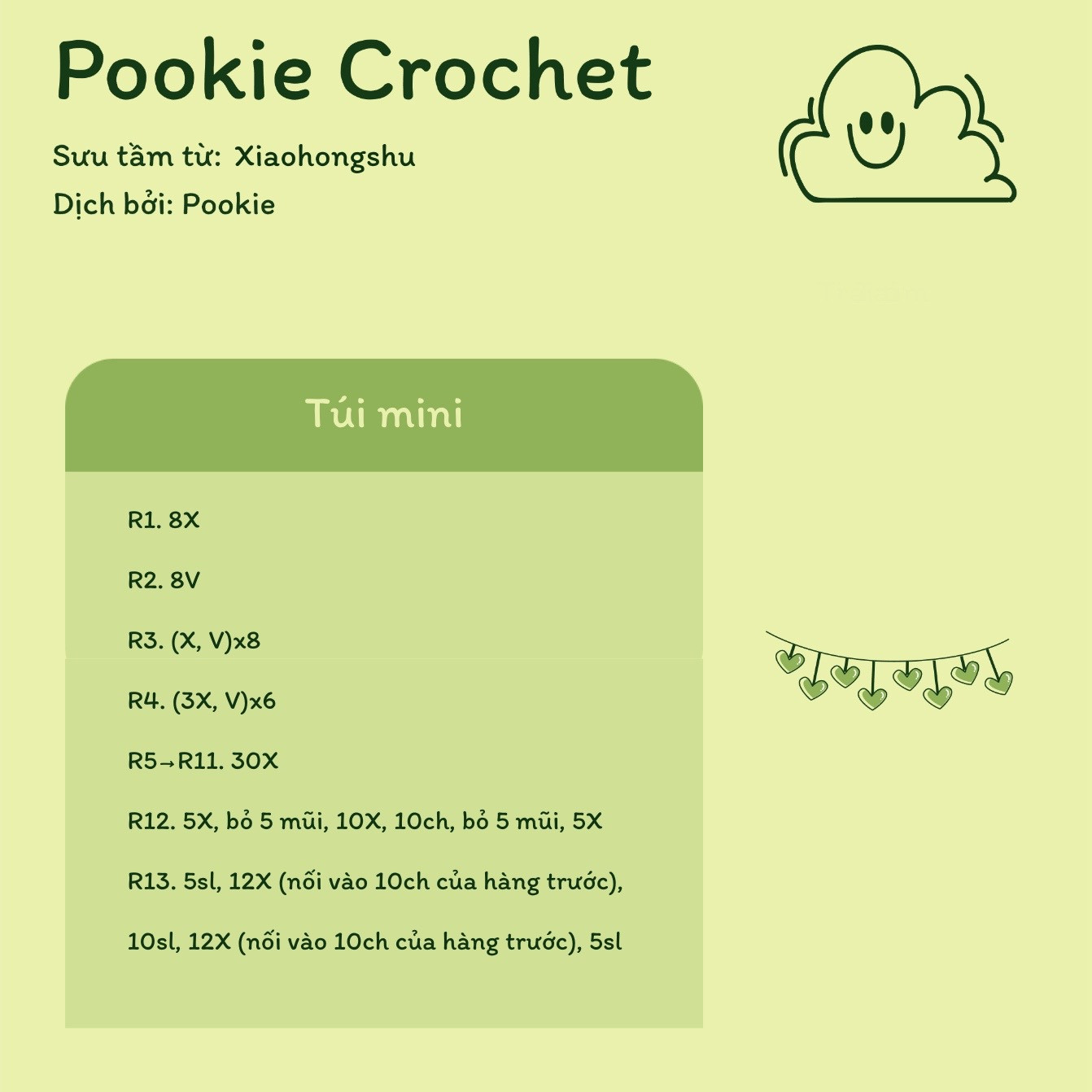 Hướng dẫn móc túi mini dễ thương từ Pookie Crochet