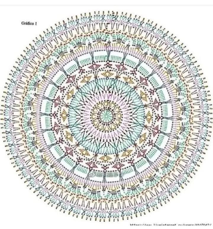 Intricate Crochet Mandala Pattern with Heart Motif Design